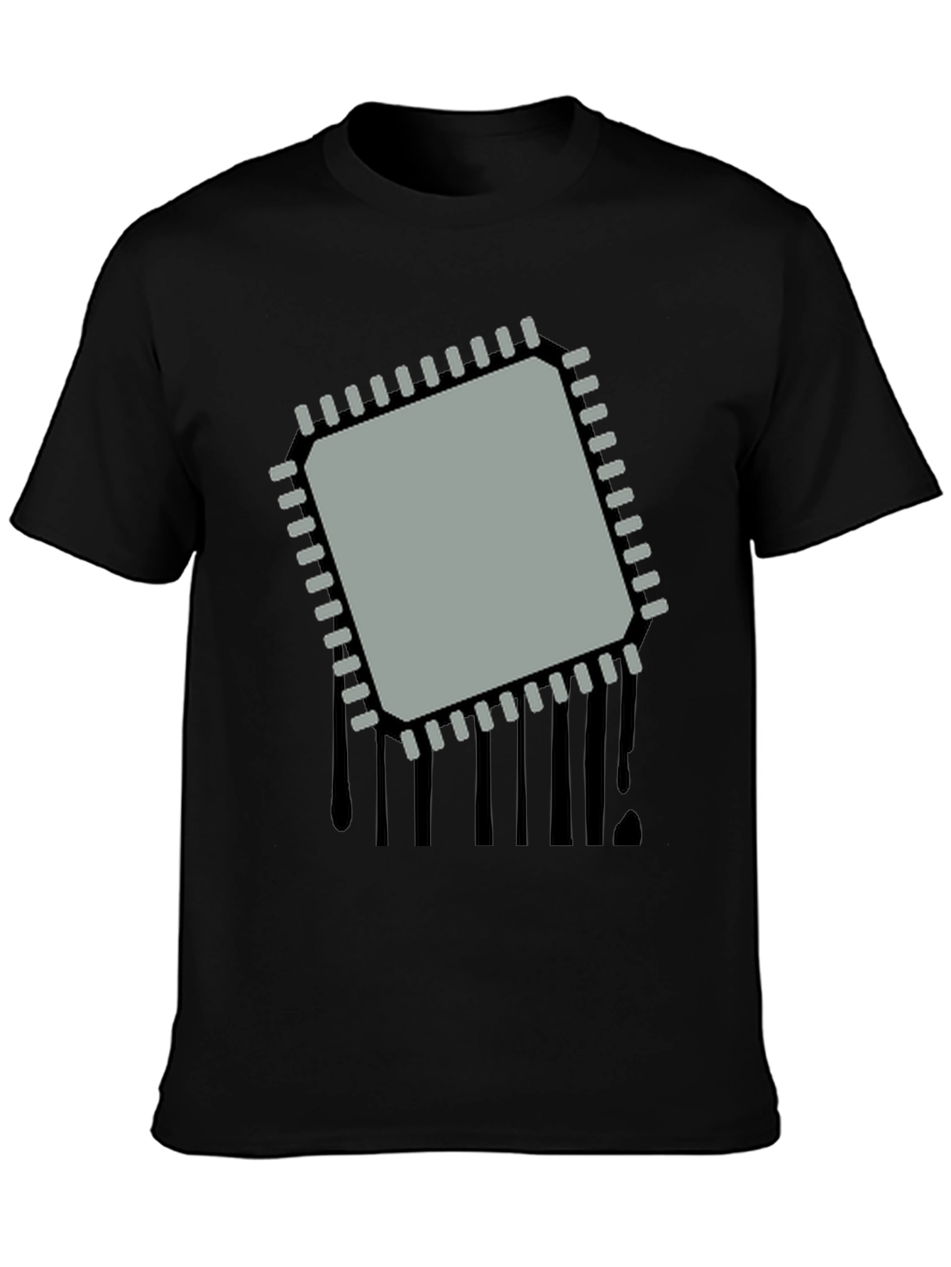 Black Tech Chip Graphic T-Shirt - Modern Geek Style view 3