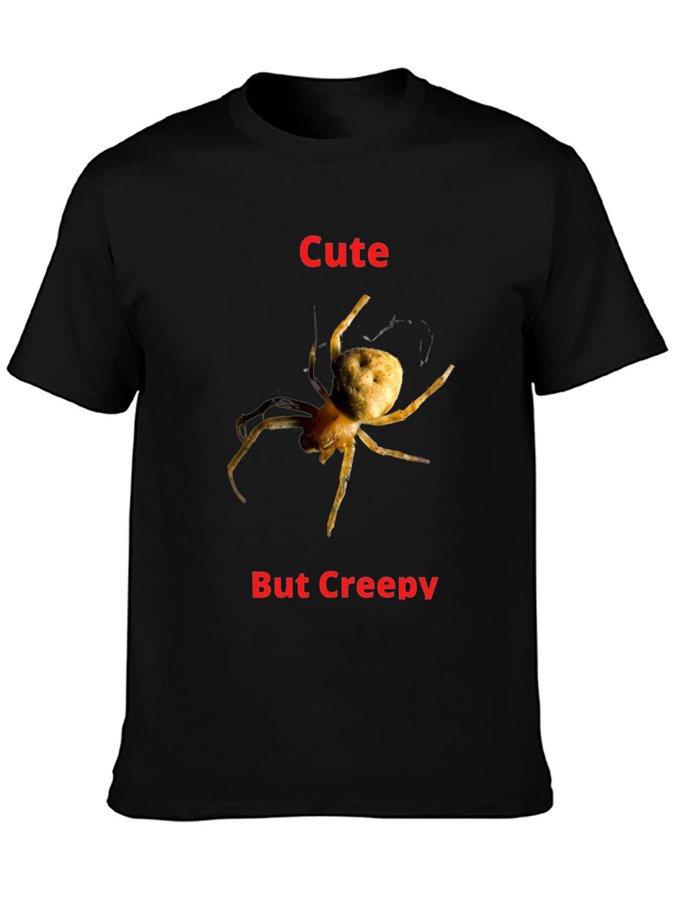 Black Cute But Creepy Spider Graphic T-Shirt view 3