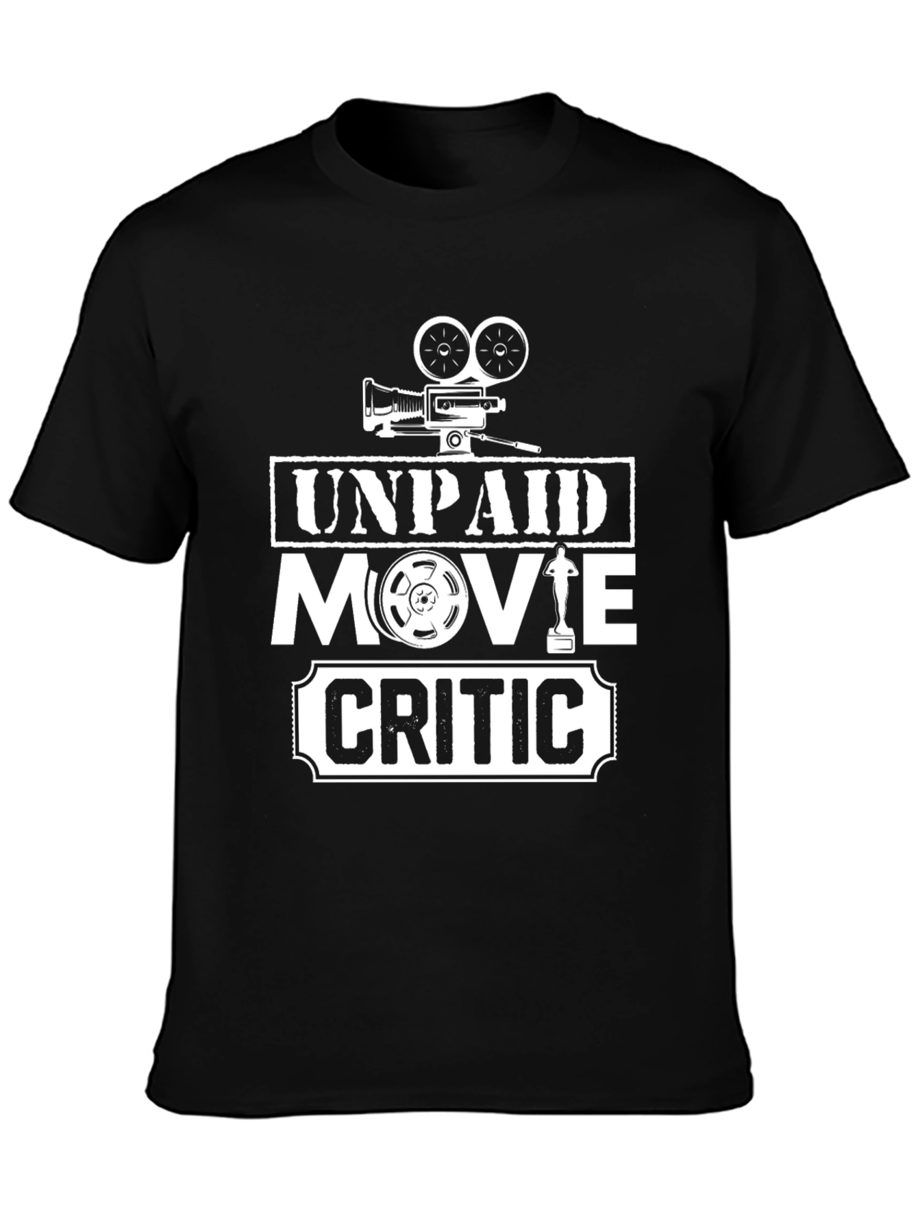 Unpaid Movie Critic Black T-Shirt - 3