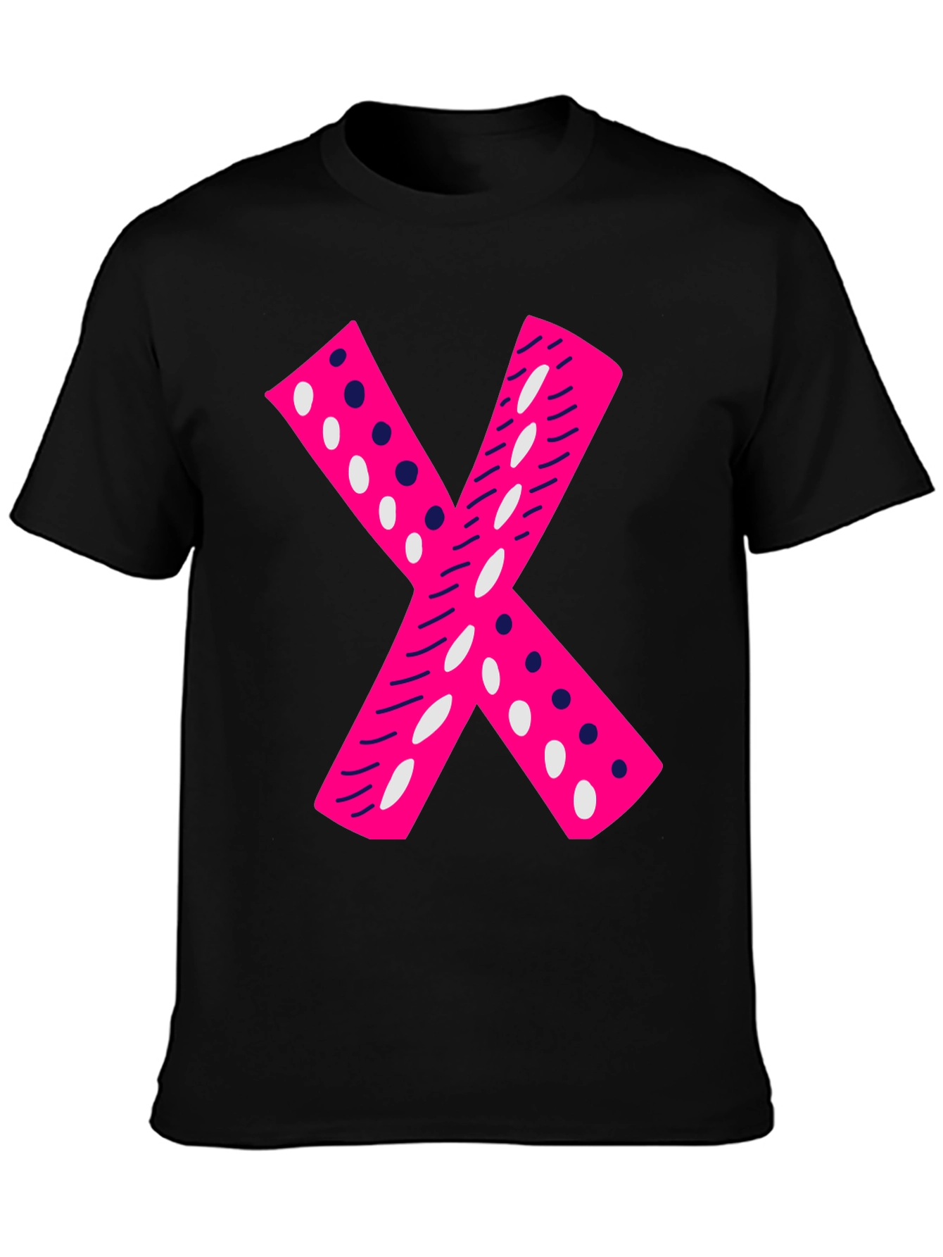 Black Pink X Graphic Tee - Casual Black T-Shirt view 3