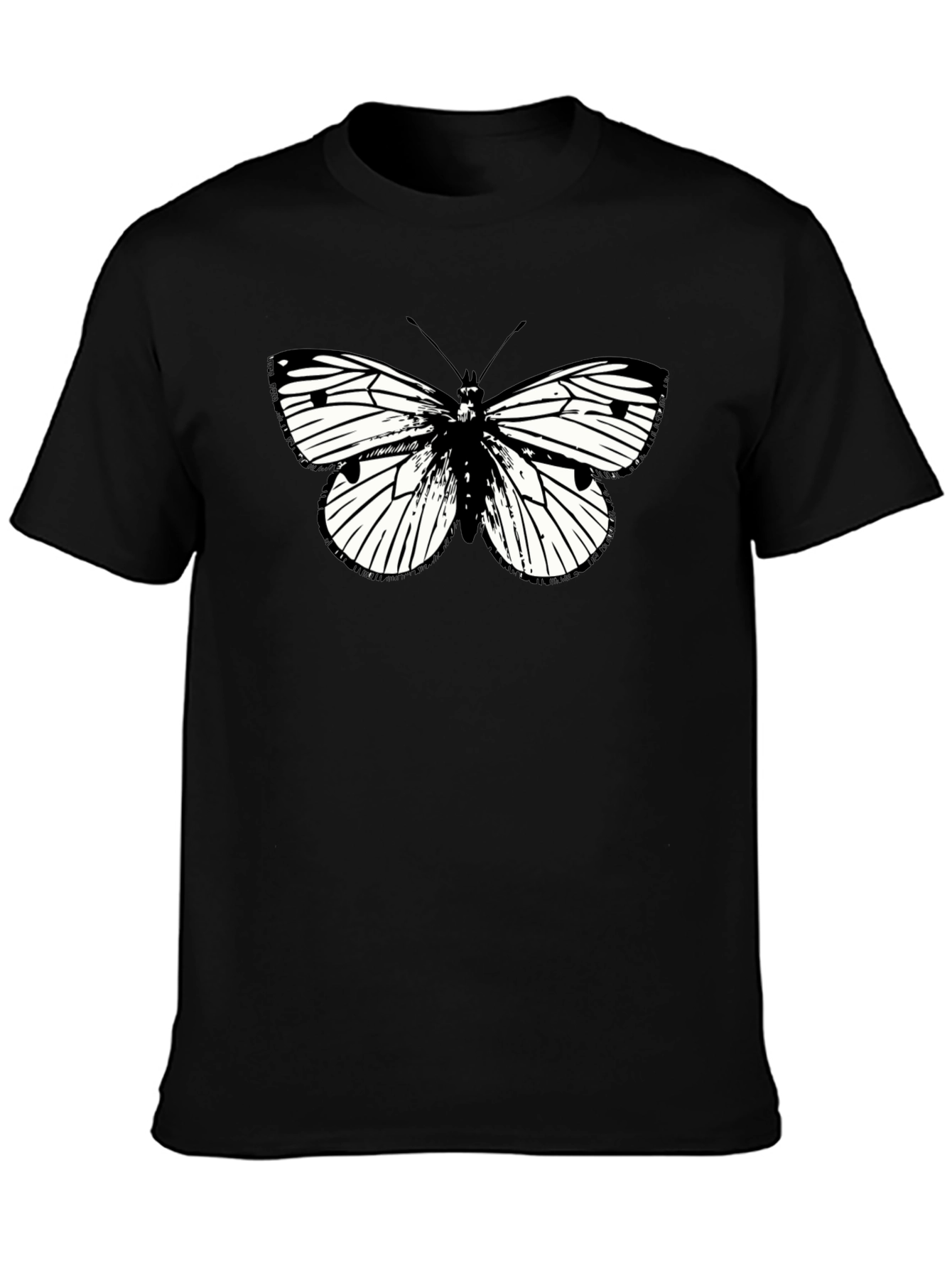 Black Butterfly Graphic Black T-Shirt view 3