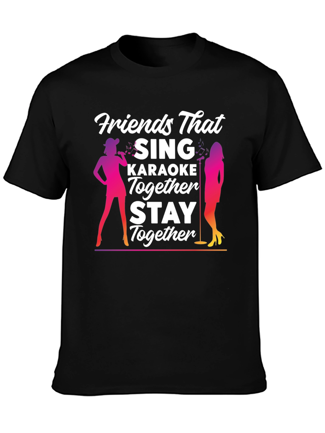 Black Friends Karaoke T-Shirt - Sing Together, Stay Together! view 3