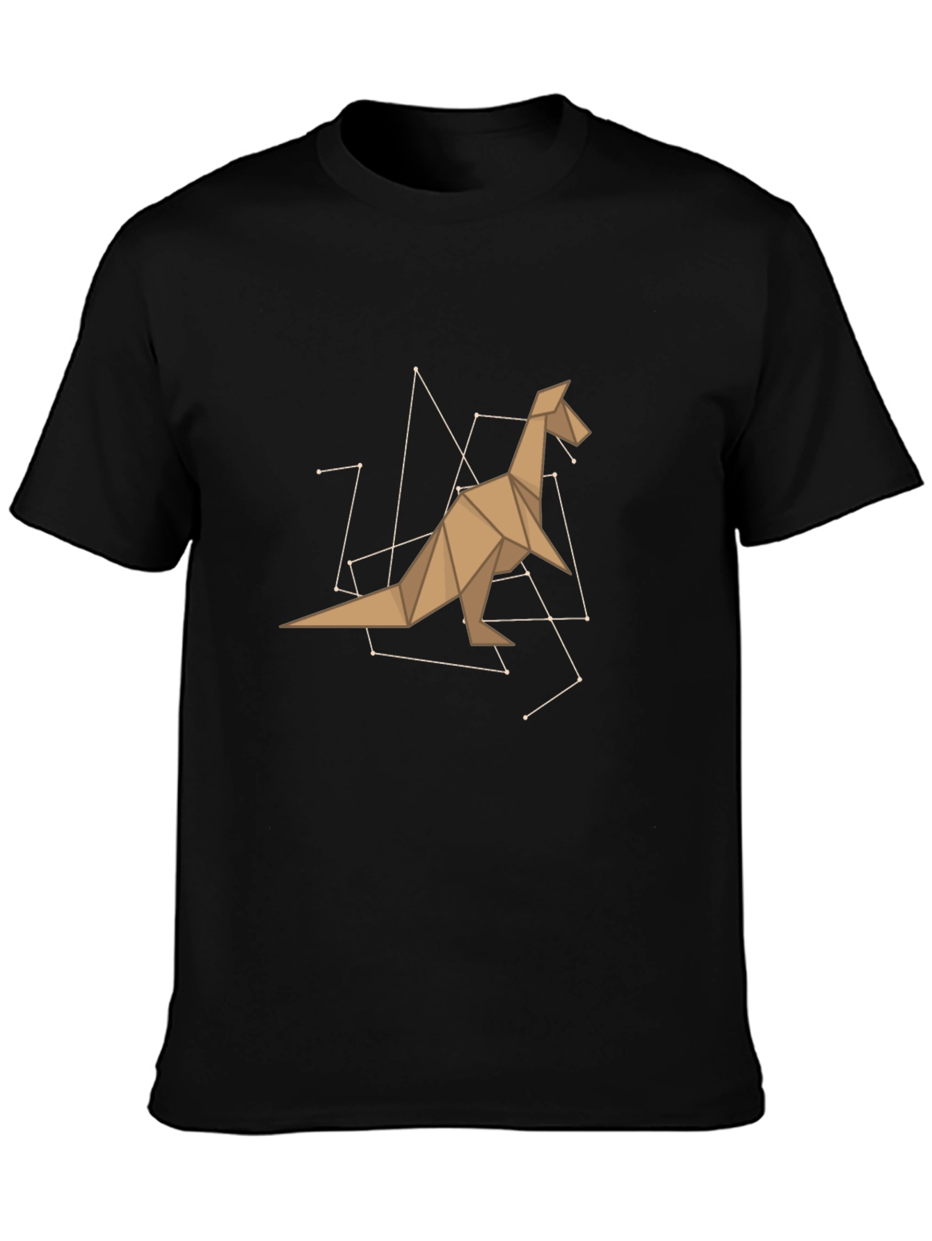 Black Origami Dinosaur Graphic Tee - Black view 3
