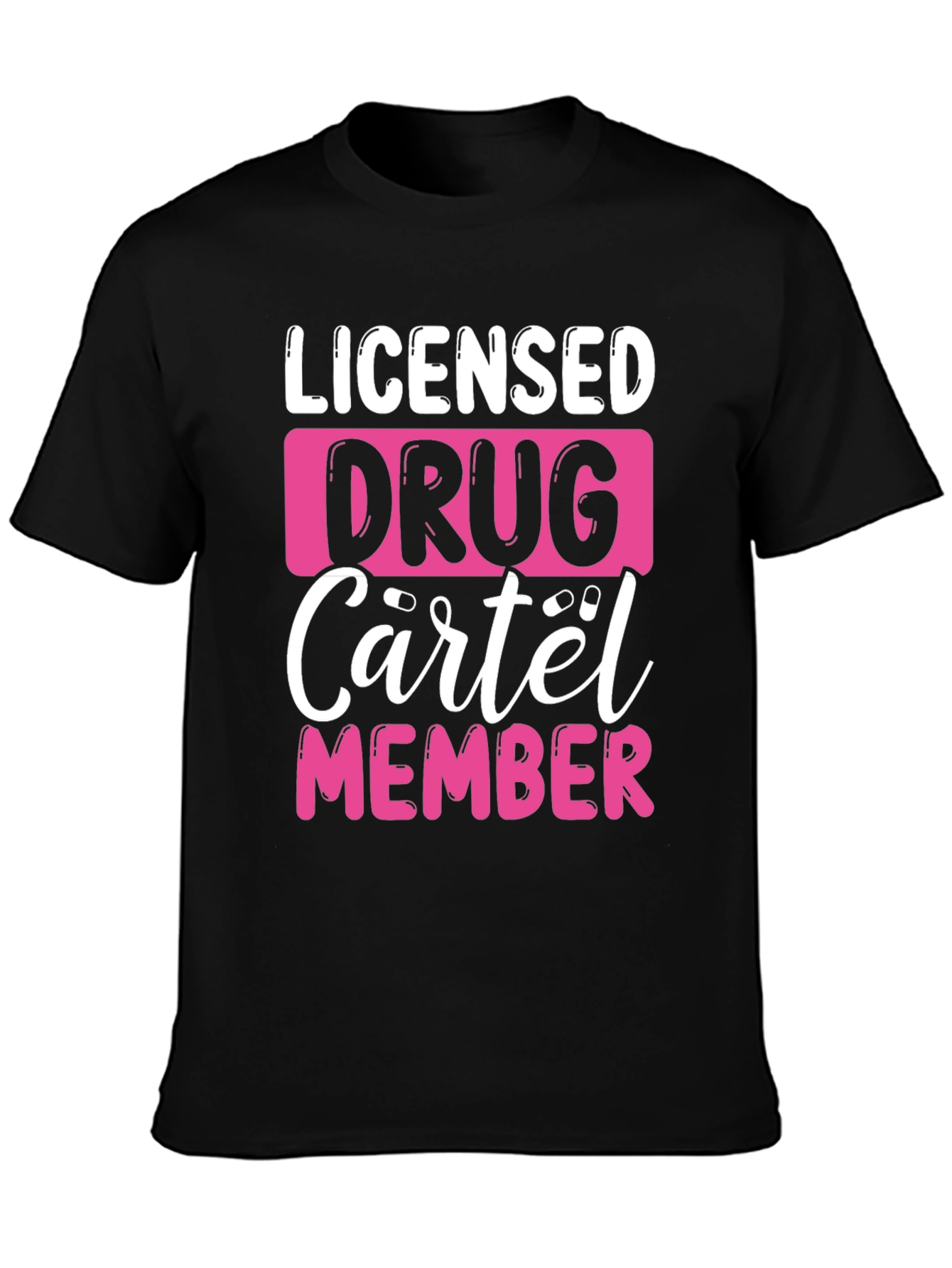 Black Licensed Drug Cartel Member T-Shirt view 3