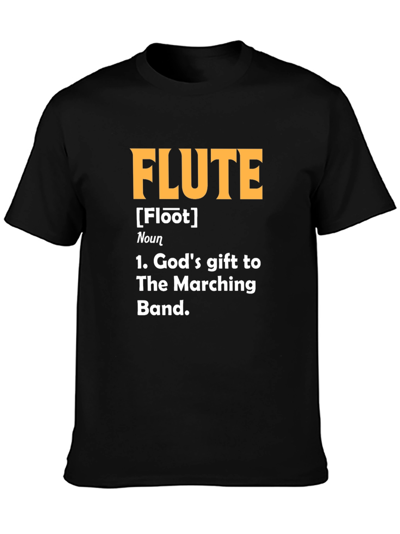 Black Flute Definition T-Shirt - Marching Band Musician Tee view 3