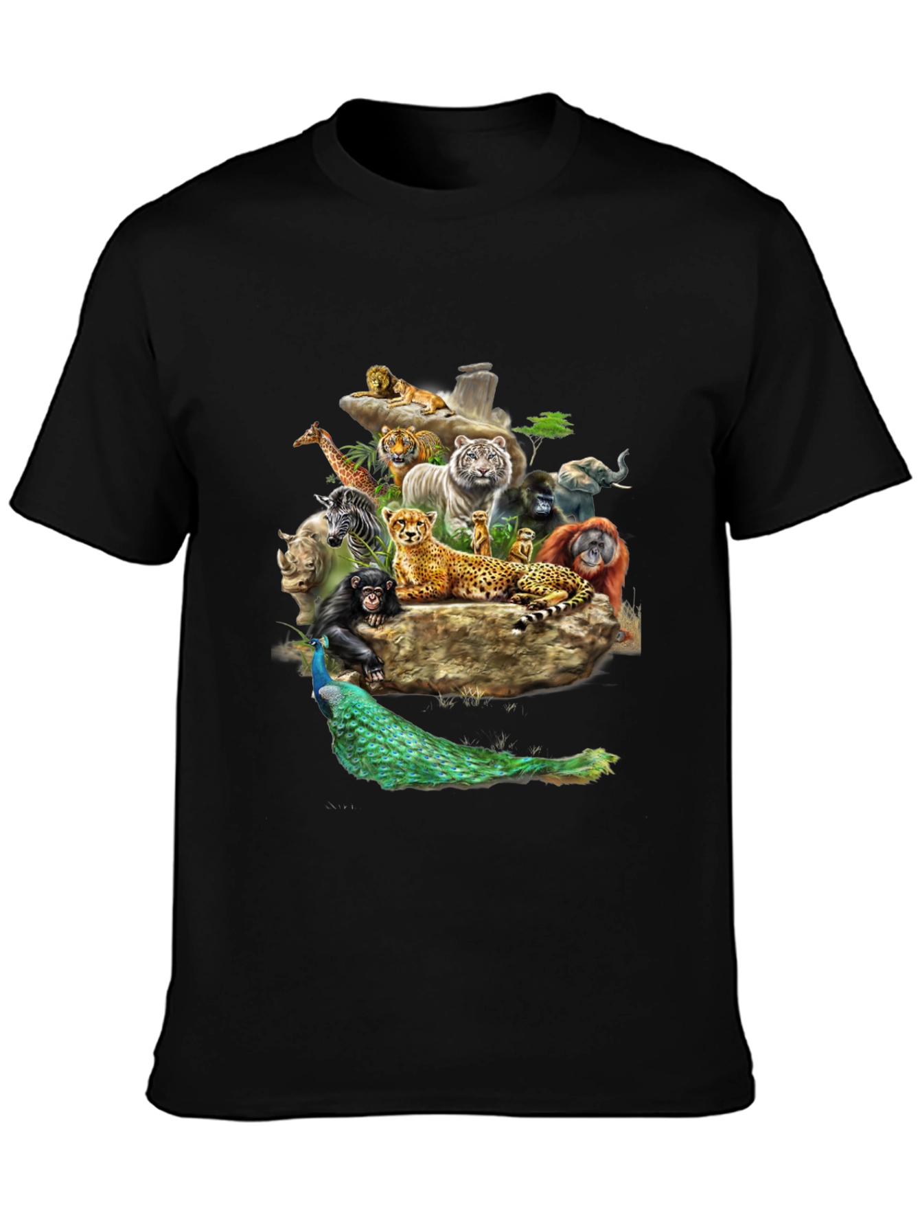 Black Wildlife Kingdom Graphic Tee - Black T-Shirt view 3