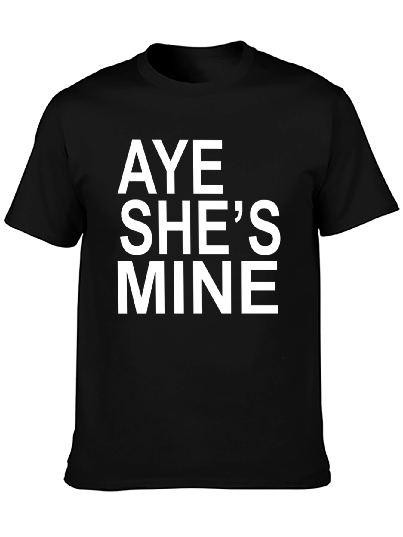 Black Aye She's Mine Graphic Tee - Black Cotton Shirt view 3