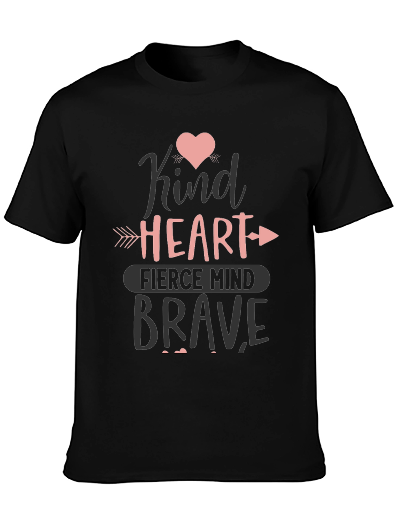 Black Kind Heart Brave Mind Graphic Tee view 3
