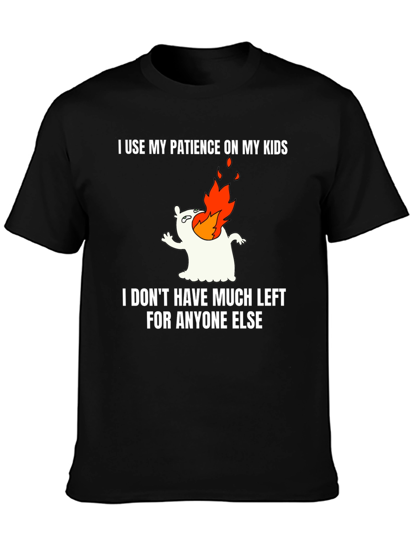 Black Funny Mom/Dad T-Shirt - My Patience on My Kids view 3