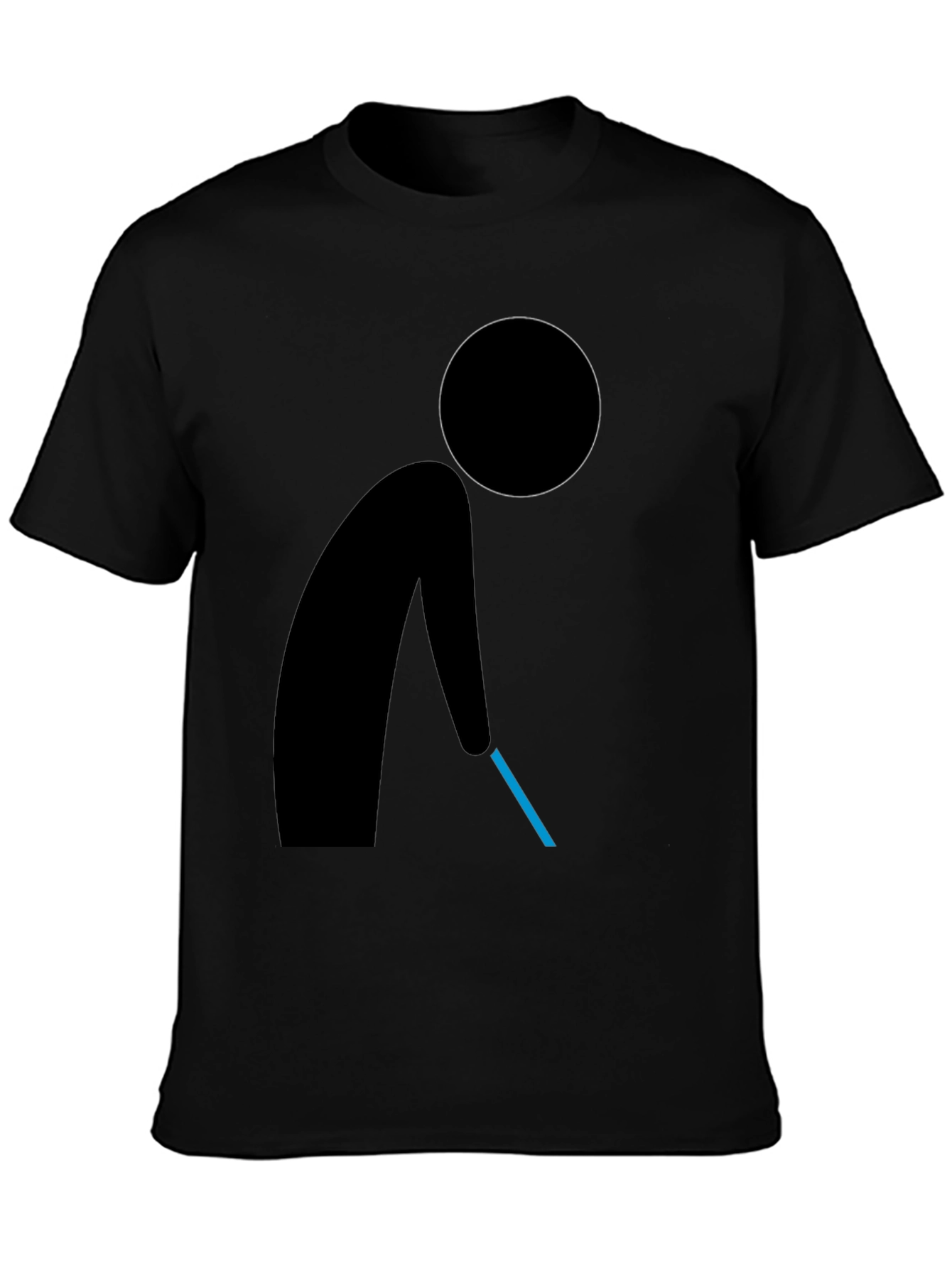Black Abstract Minimalist Graphic Tee - Black Cotton Blend view 3