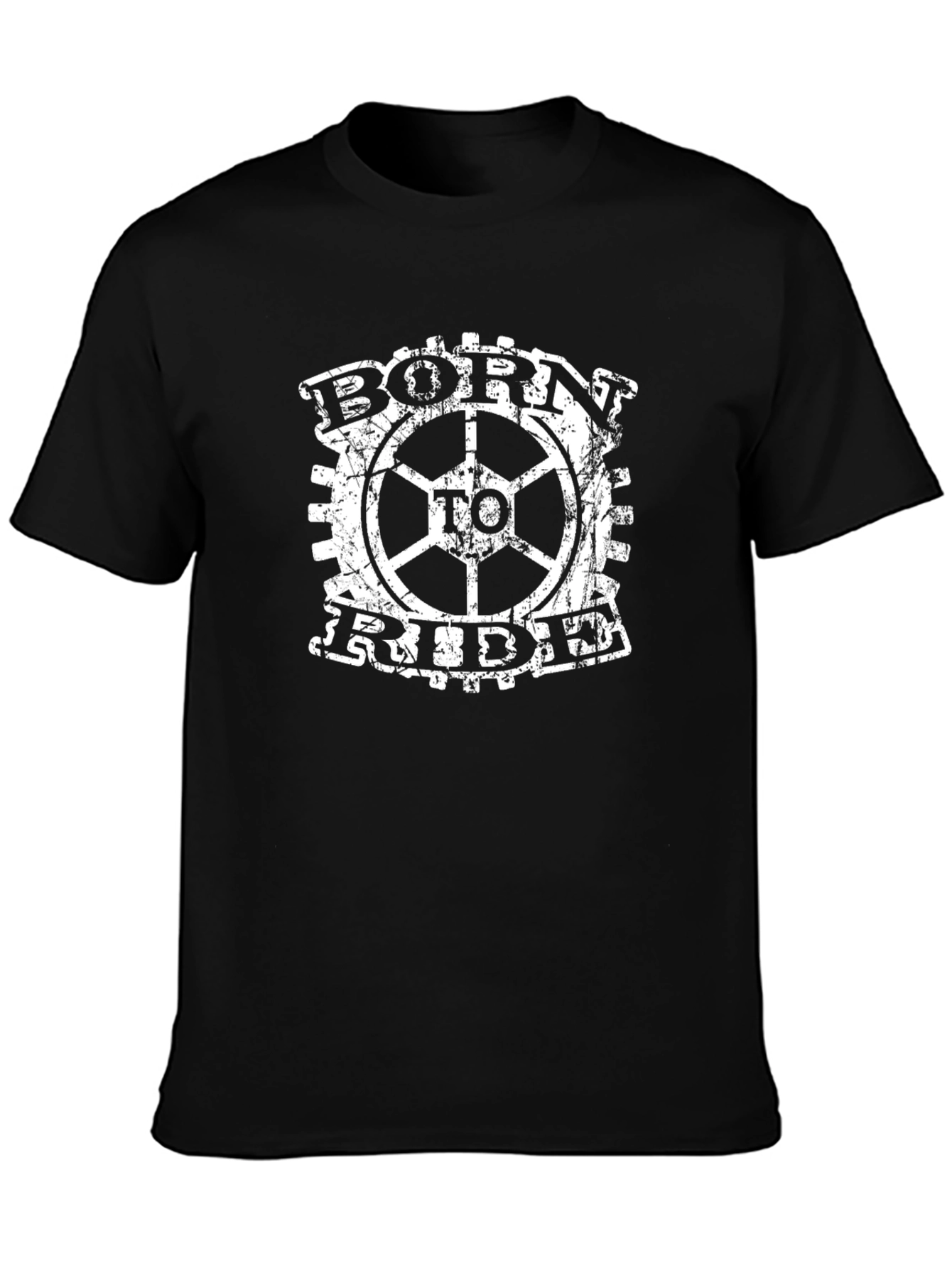 Black Born To Ride Black Graphic Tee view 3