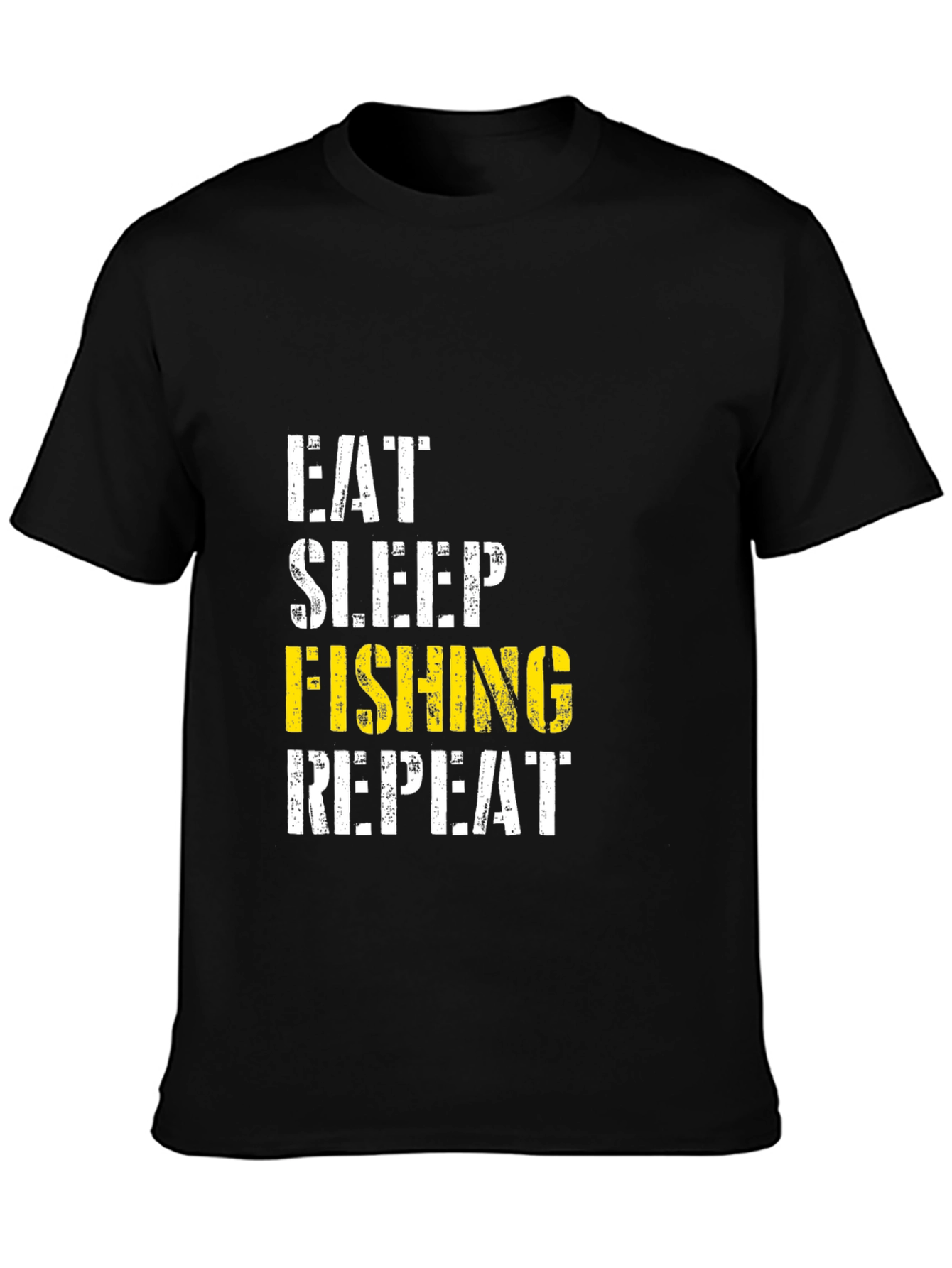 Black Eat Sleep Fishing Repeat - Men's Graphic Tee view 3