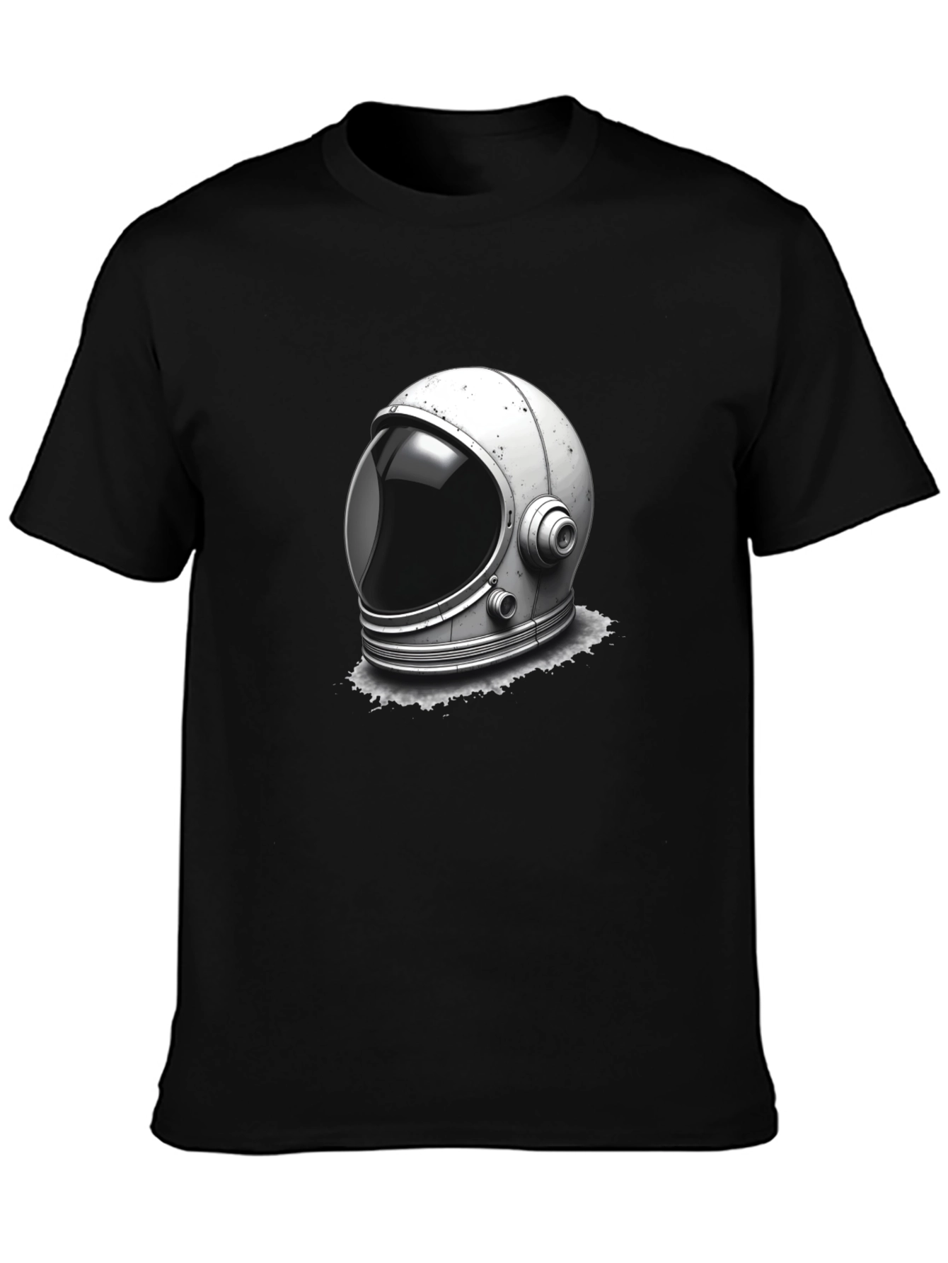 Black Astronaut Helmet Graphic Tee - Space Exploration T-Shirt view 3
