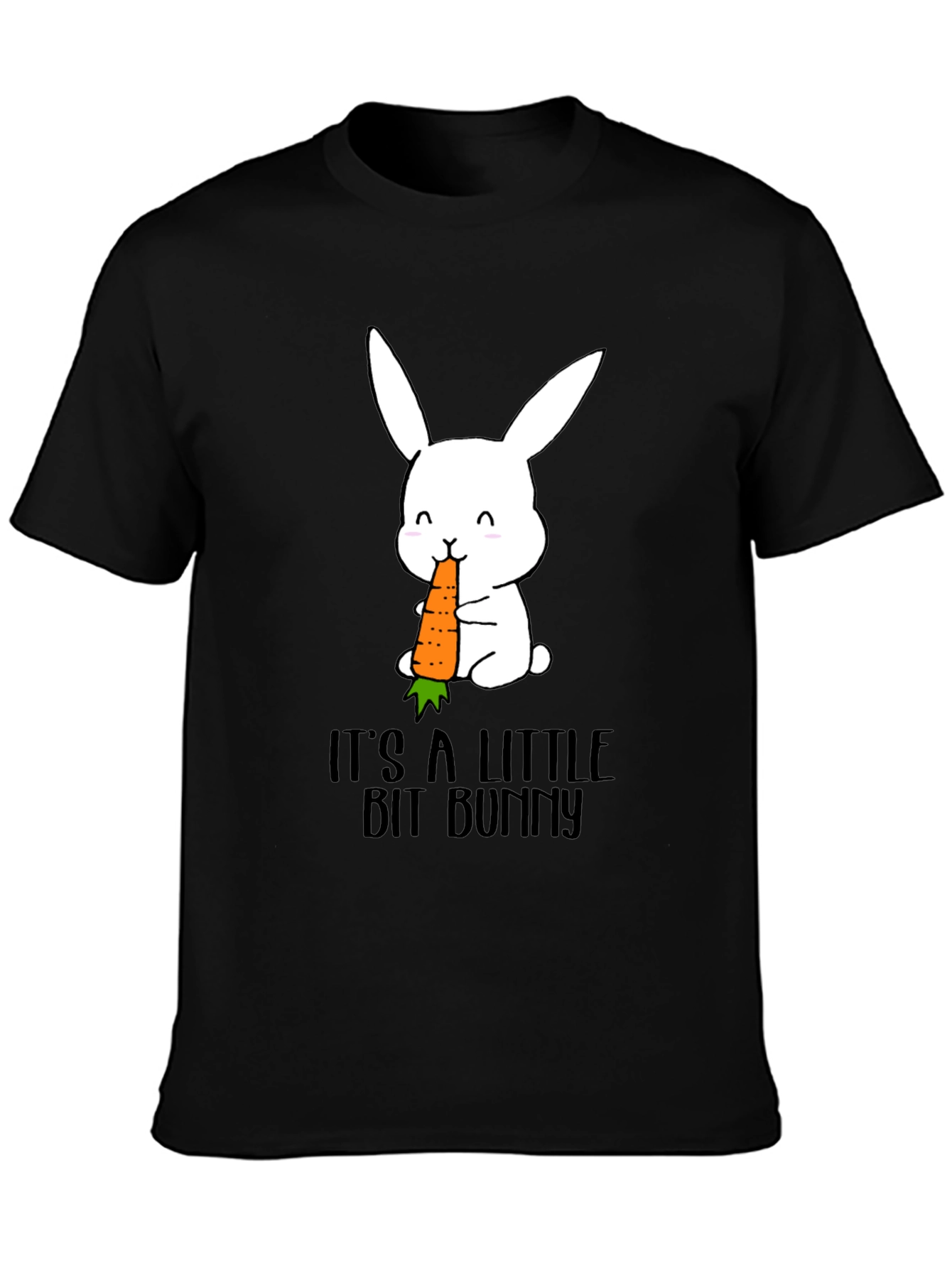 Black It's A Little Bit Bunny T-Shirt view 3