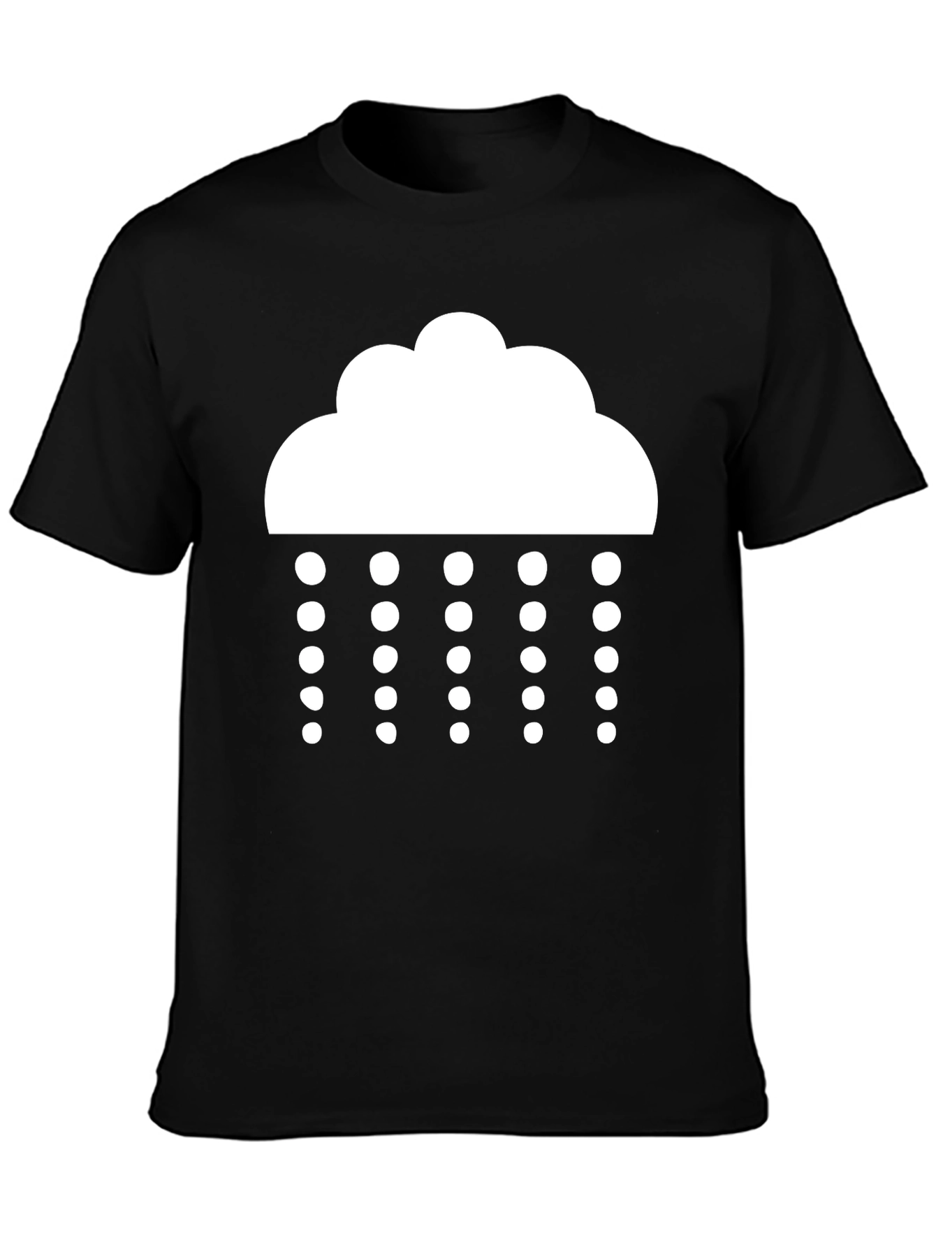 Black Rainy Day Black T-Shirt - Weather Icon Tee view 3