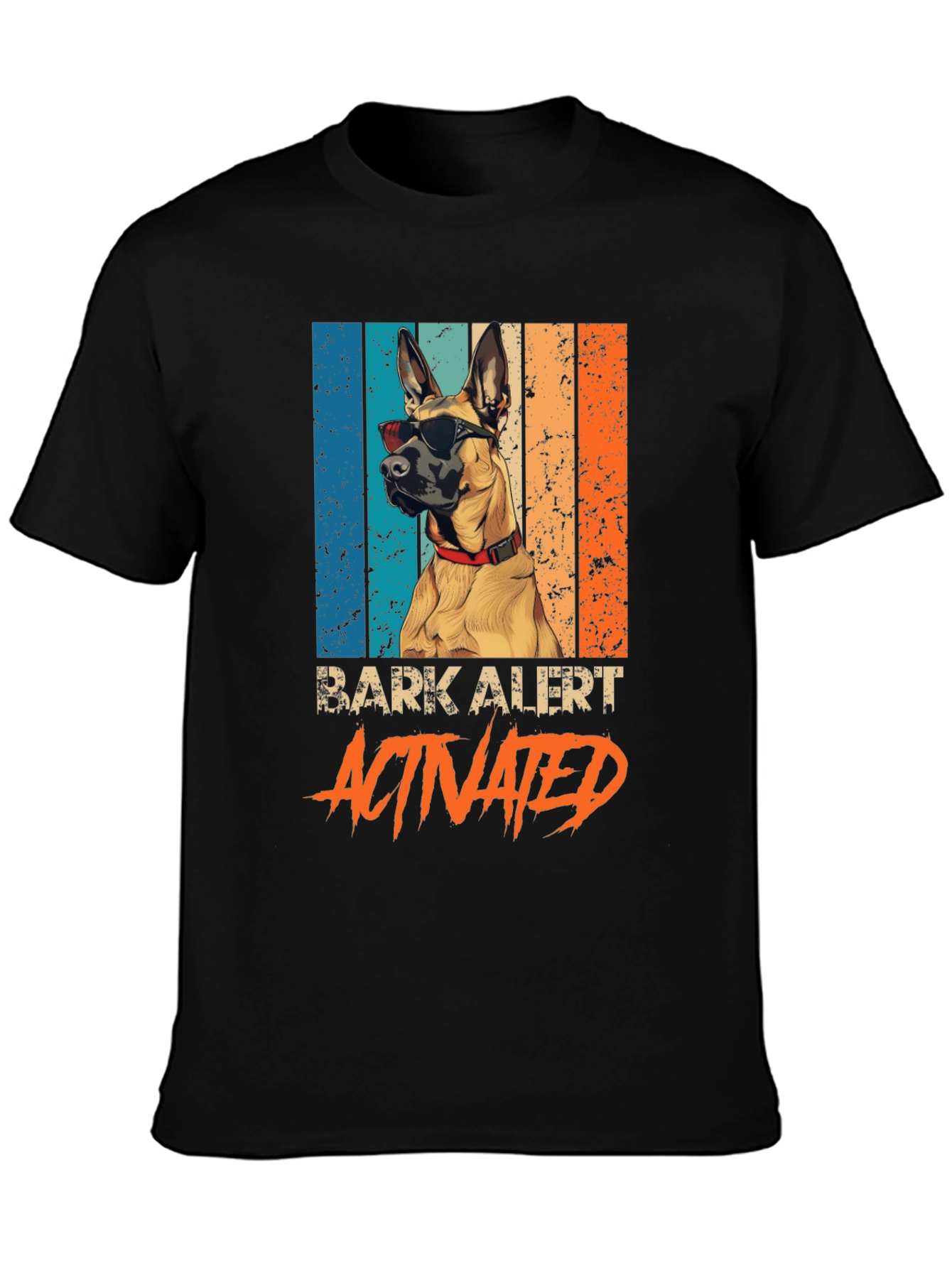 Black Cool Dog T-Shirt - Bark Alert Activated! view 3