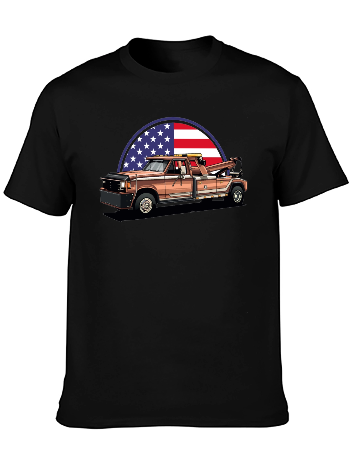 Black American Tow Truck Graphic Tee view 3