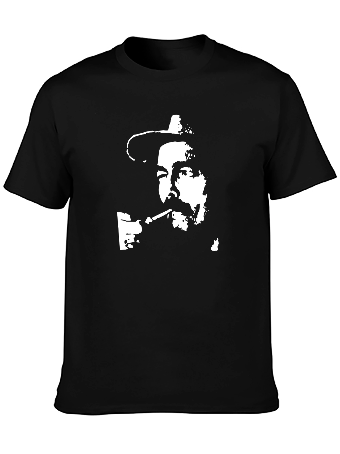 Black Vintage Style Man Portrait Graphic Tee view 3