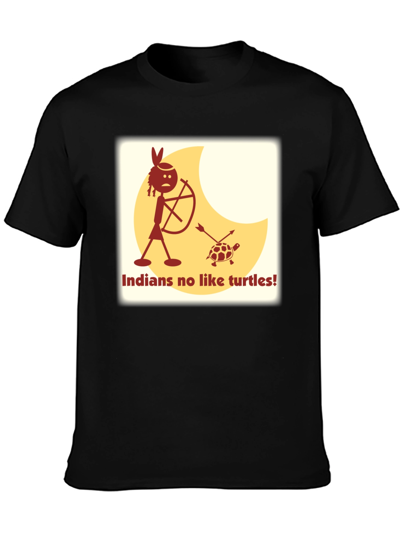 Black Indians No Like Turtles Funny T-Shirt view 3