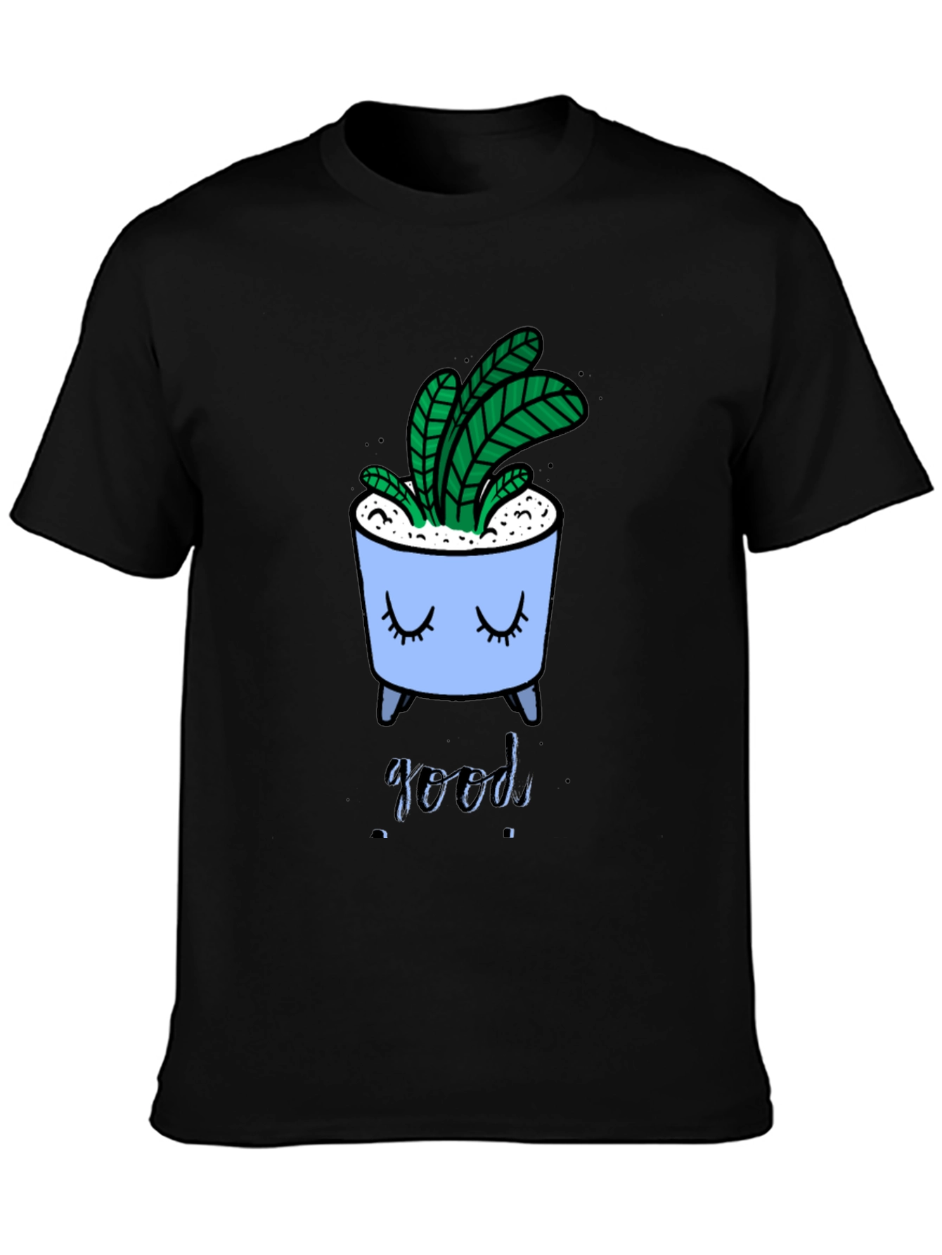 Black Cute Plant Pot Graphic Tee view 3