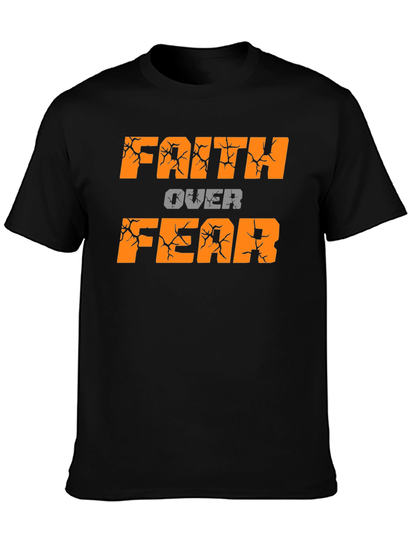 Black Faith Over Fear Black T-Shirt view 3