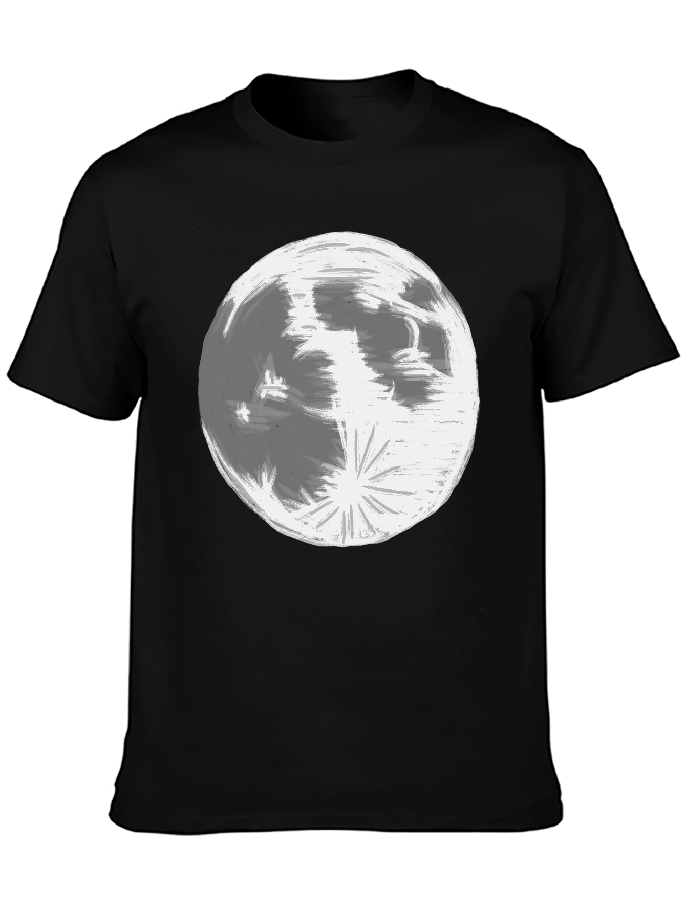 Black Lunar Graphic Tee - Classic Black Cotton view 3