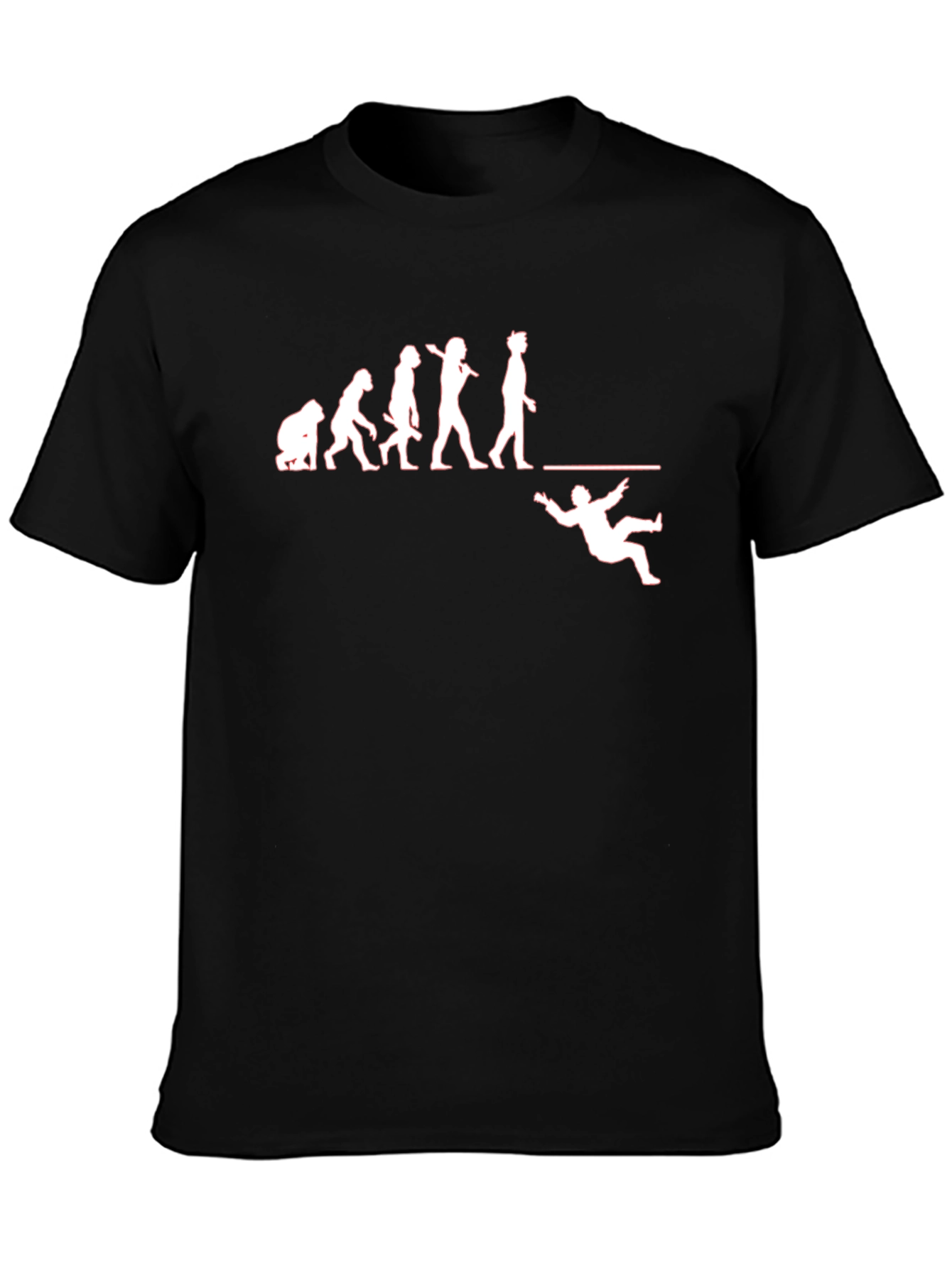 Black Evolution Fall T-Shirt - Humorous Design view 3