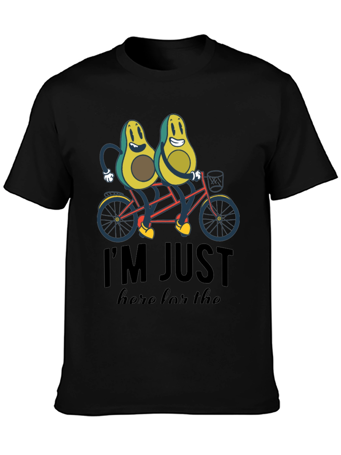 Black Avocado Tandem Bicycle T-Shirt view 3