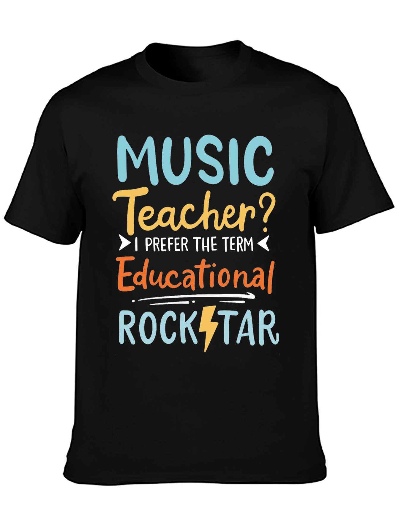Black Music Teacher Educational Rockstar T-Shirt view 3