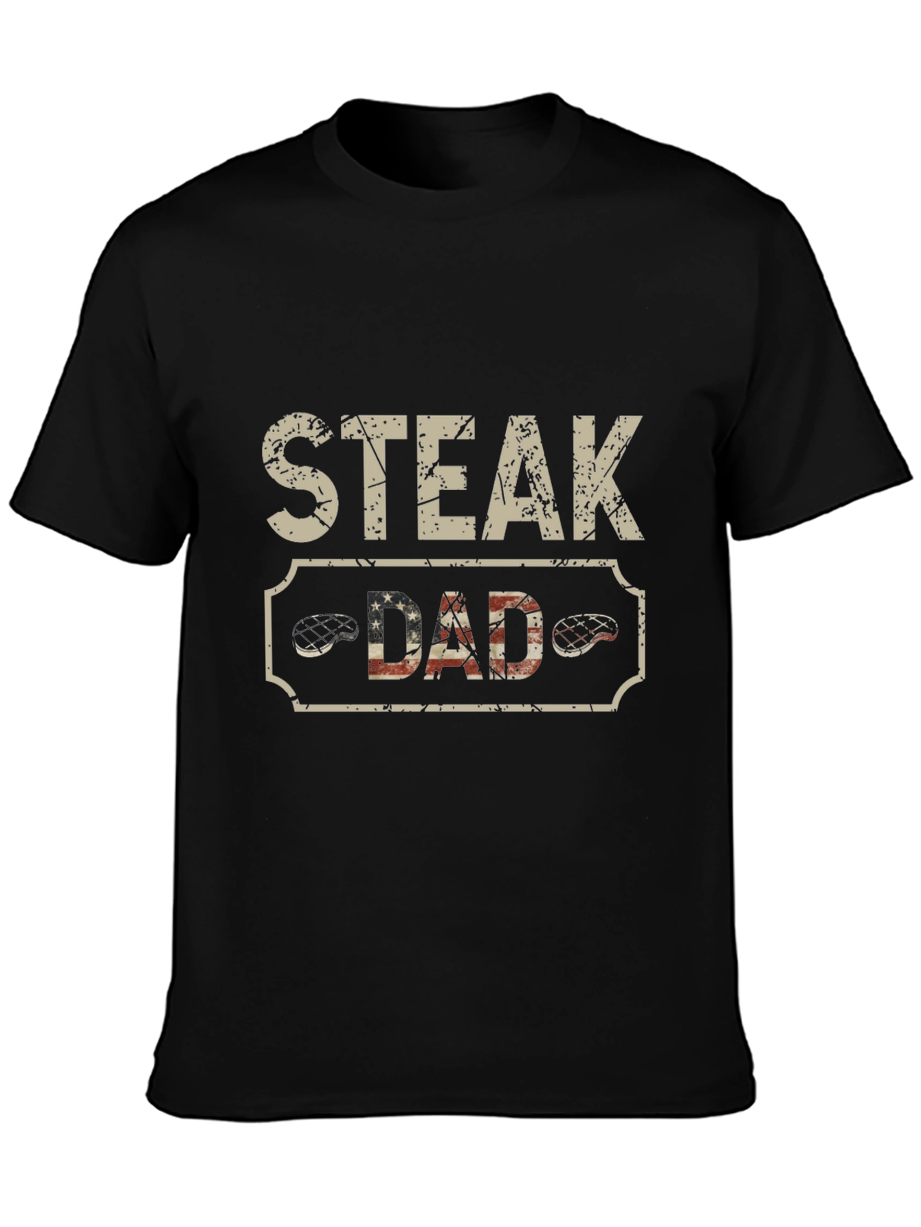 Black Steak Dad Black T-Shirt view 3