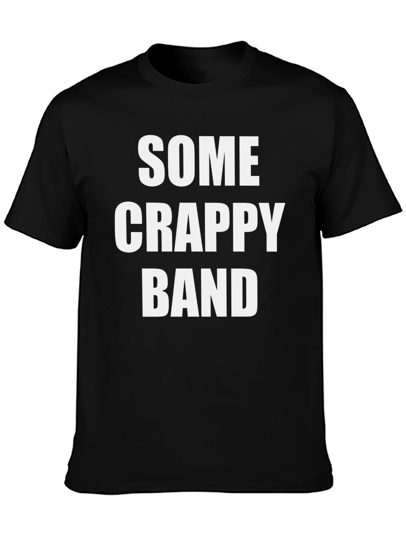 Black Funny 'Some Crappy Band' Black Cotton T-Shirt view 3