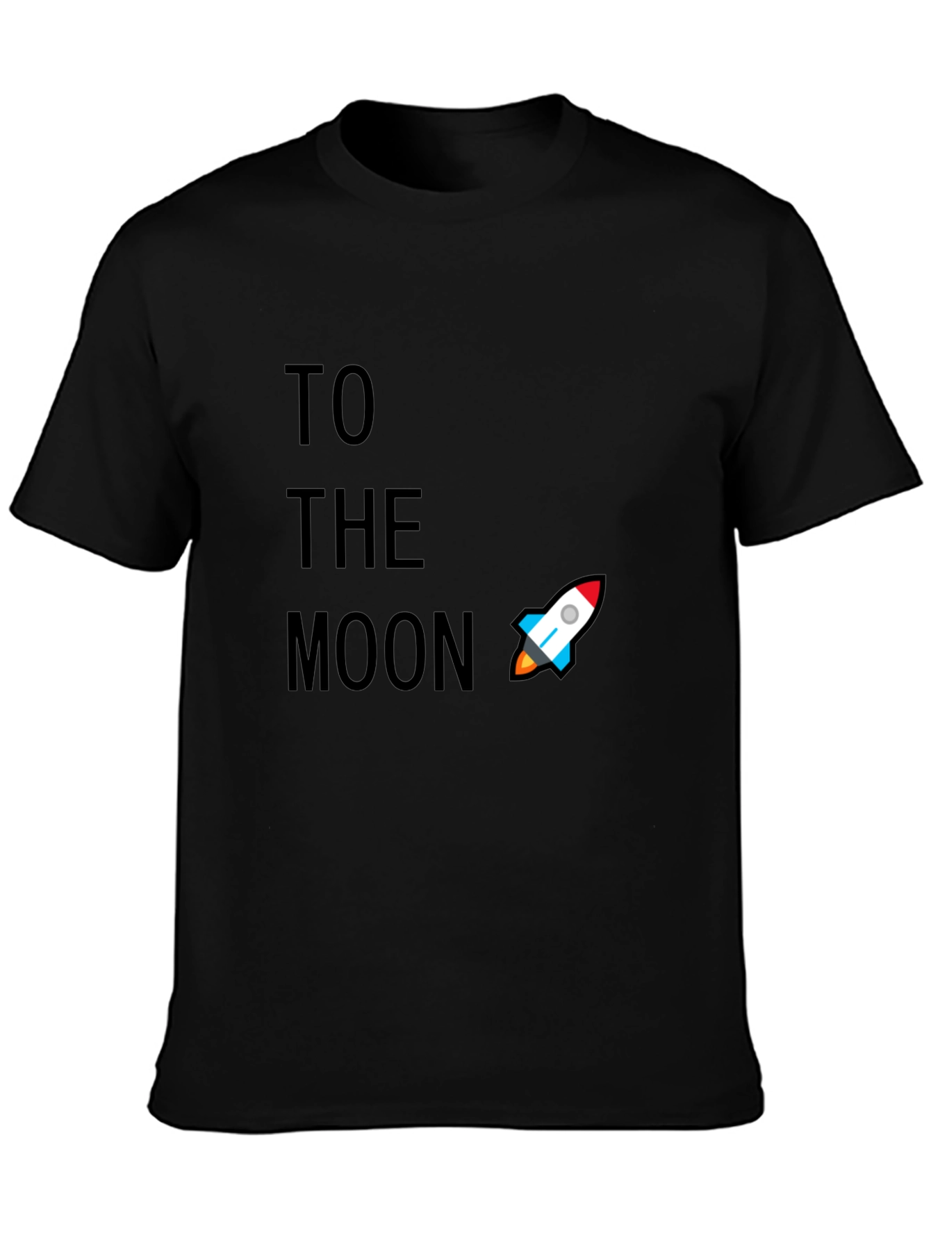 Black To The Moon Graphic Tee - Crypto Rocket T-Shirt view 3