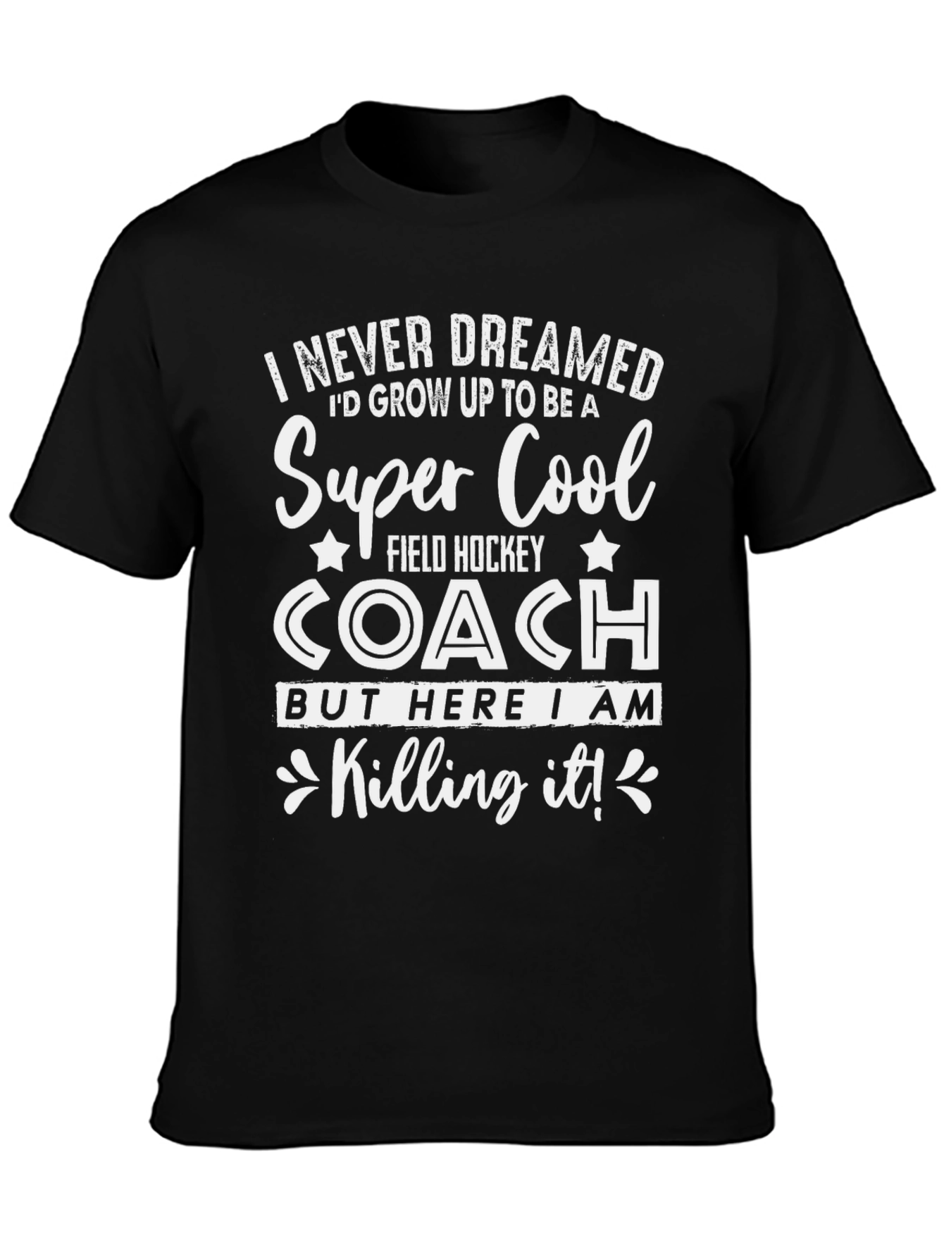 Black Super Cool Field Hockey Coach T-Shirt view 3