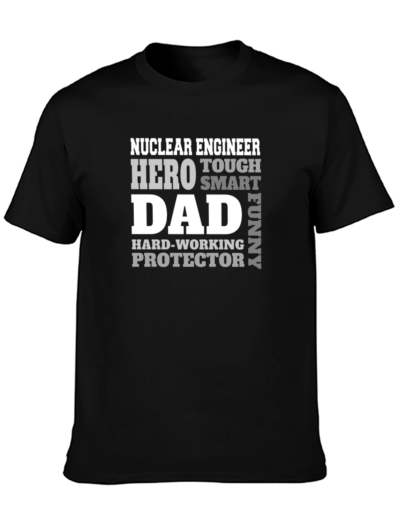 Black Nuclear Engineer Dad T-Shirt - Hero, Protector view 3