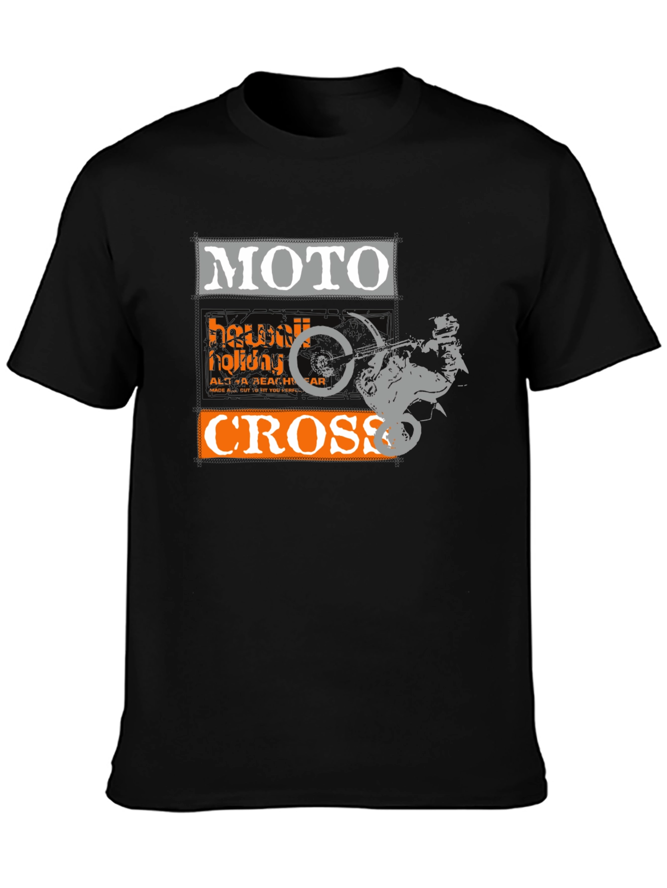 Black MotoCross Graphic T-Shirt - Rider Design view 3