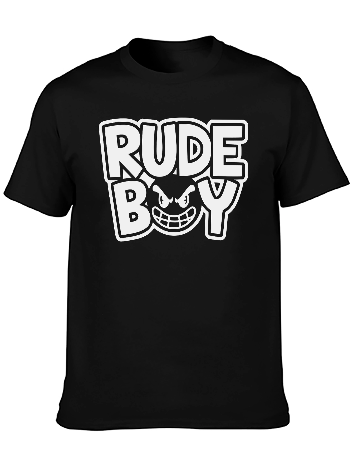 Black Rude Boy Graphic T-Shirt - Black Cotton Tee view 3