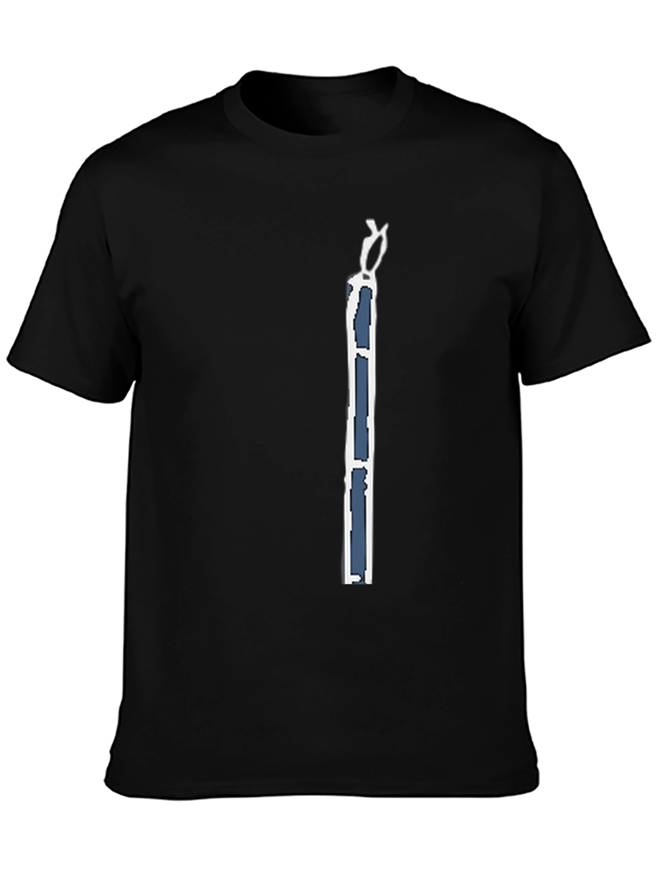 Black Men's Black T-Shirt with Modern Art Graphic view 3