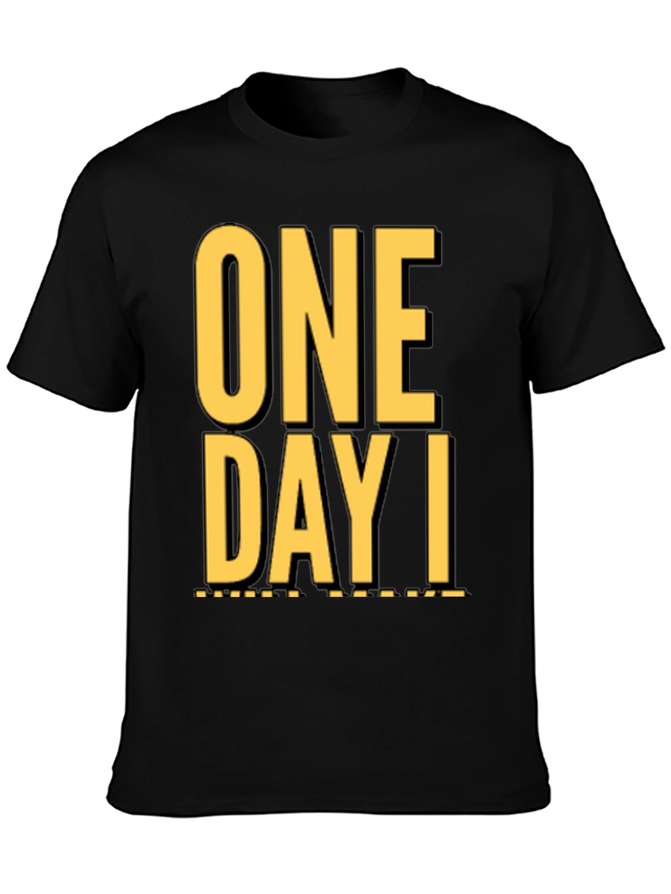 Black One Day I T-Shirt - Stylish Graphic Tee view 3