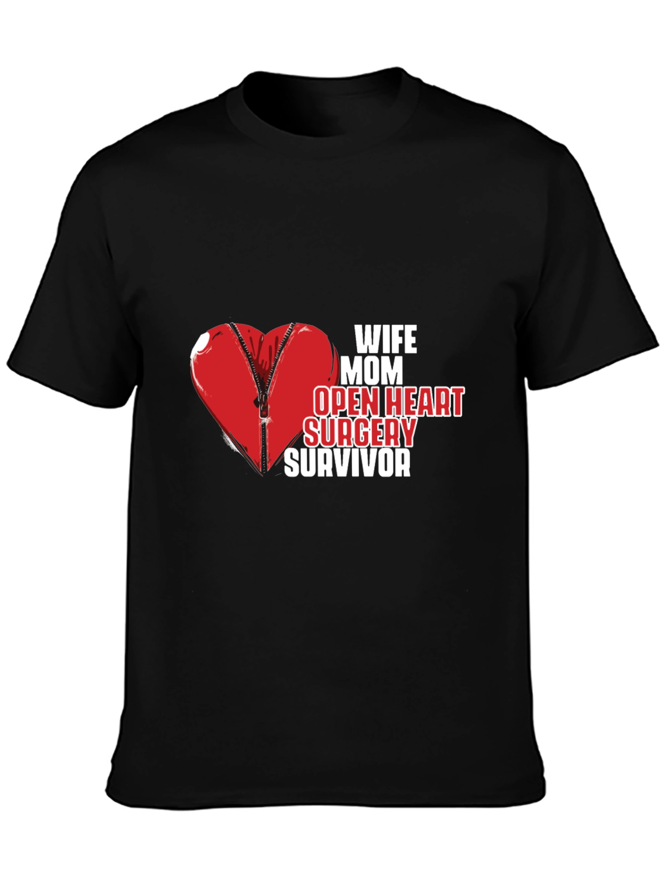 Wife Mom Open Heart Surgery Survivor Tee - 3