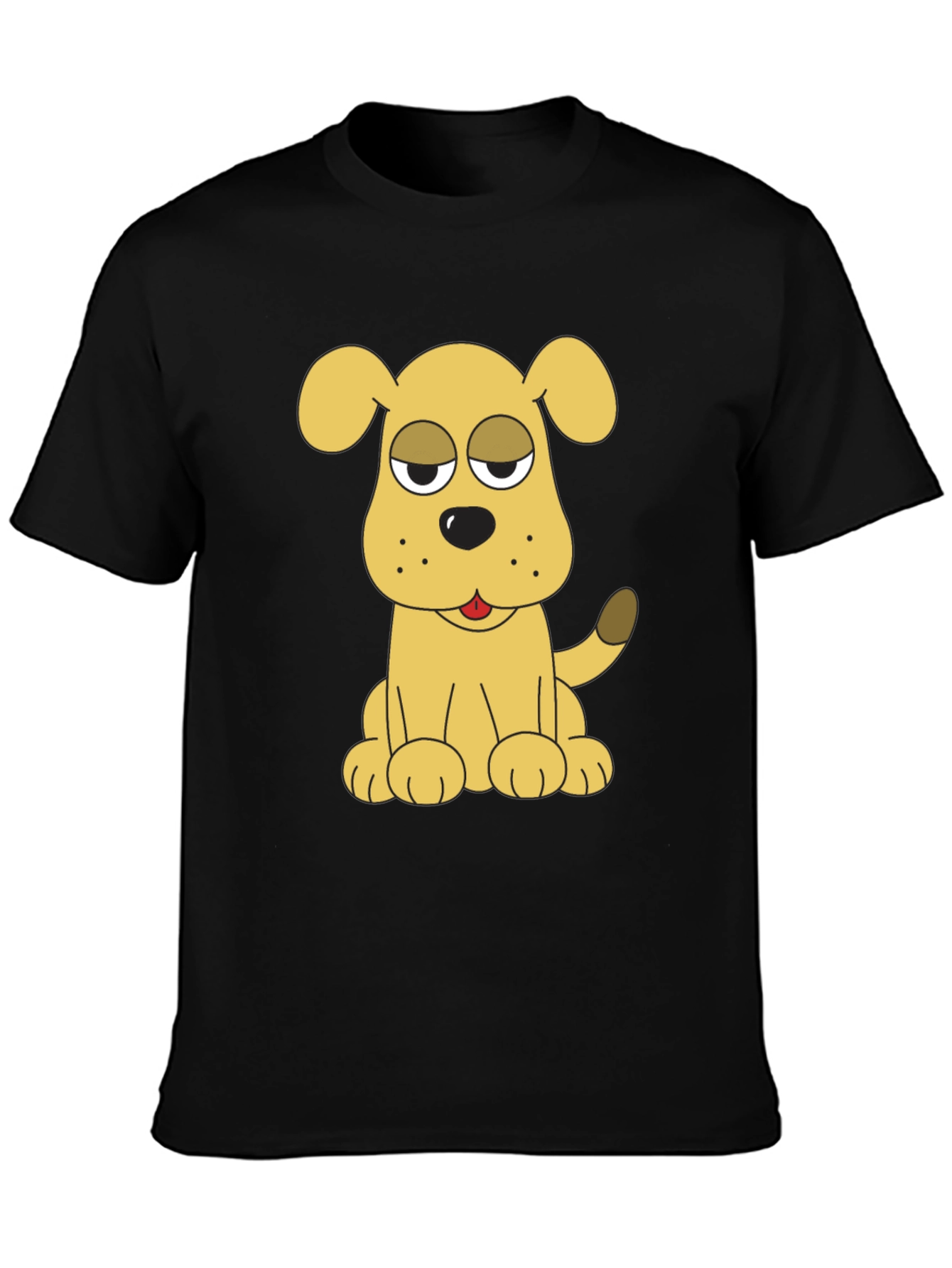 Black Dog Cartoon Black T-Shirt view 3