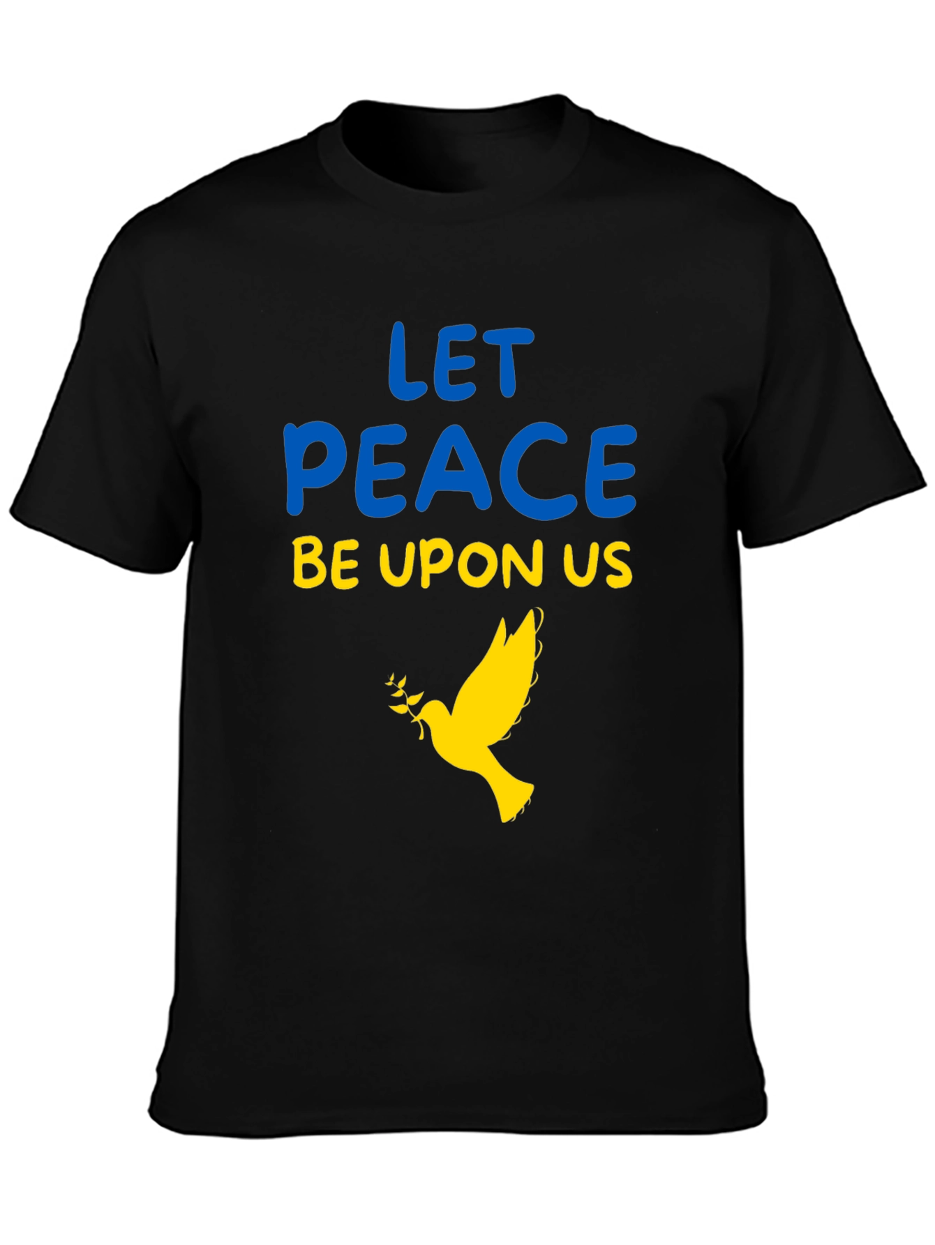 Black Ukraine Peace Dove T-Shirt view 3