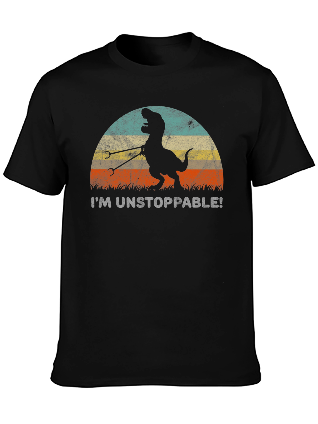 Black Unstoppable Dino T-Rex Graphic Tee view 3