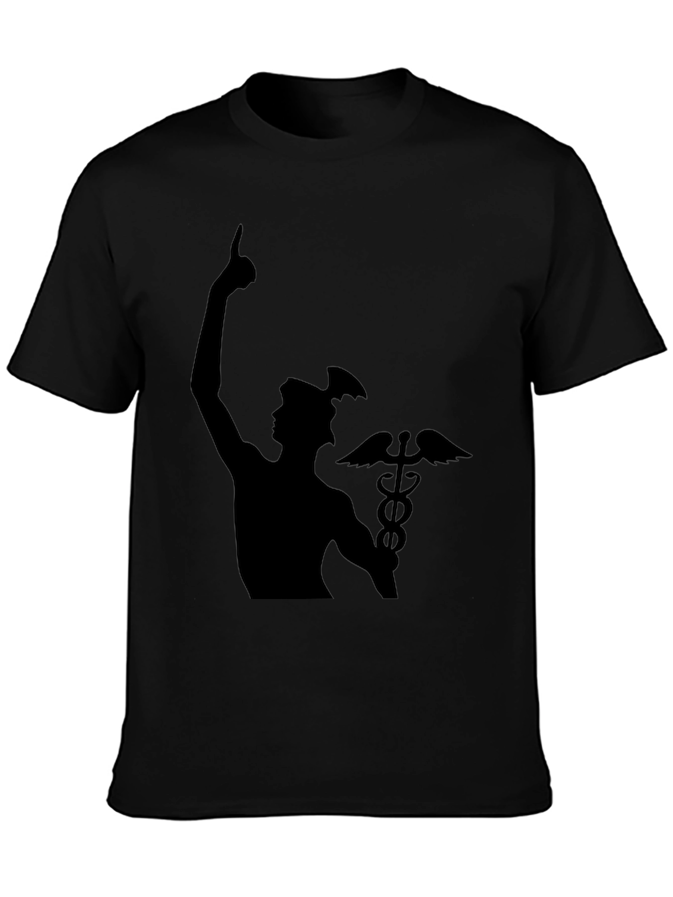Black Mercury Caduceus Black T-Shirt view 3