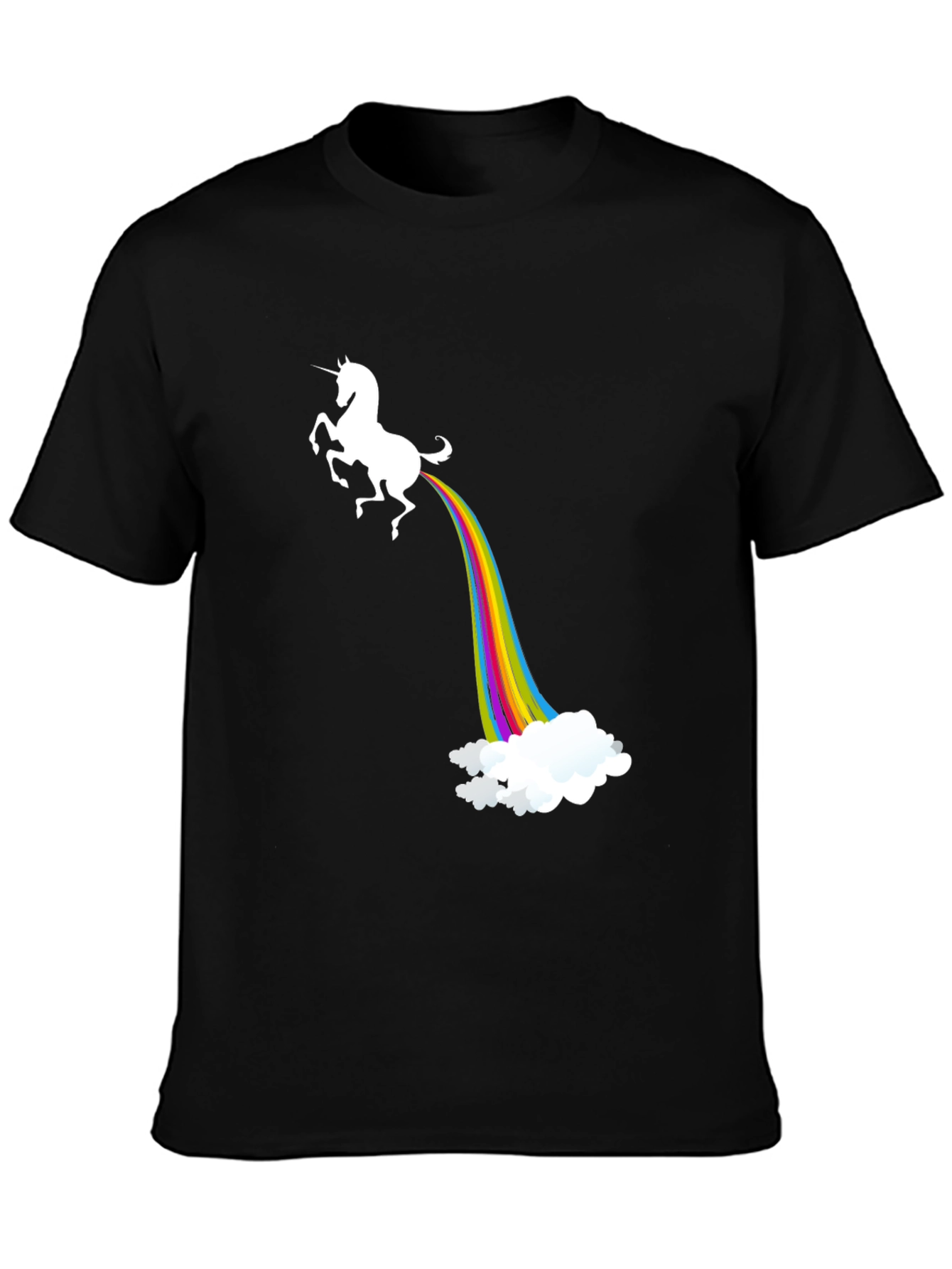 Black Unicorn Rainbow Poop T-Shirt view 3