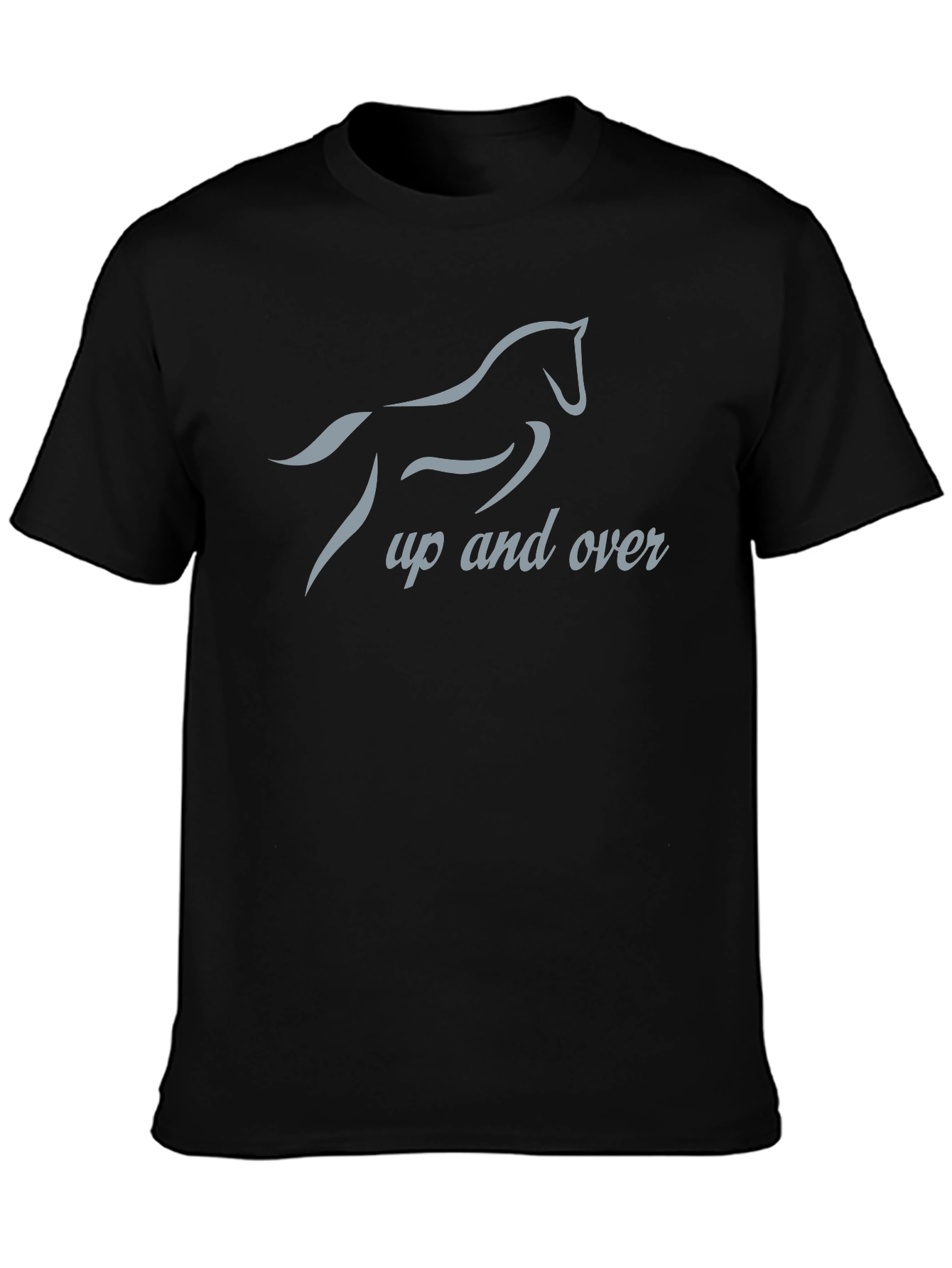 Black Up and Over Horse Graphic Tee view 3