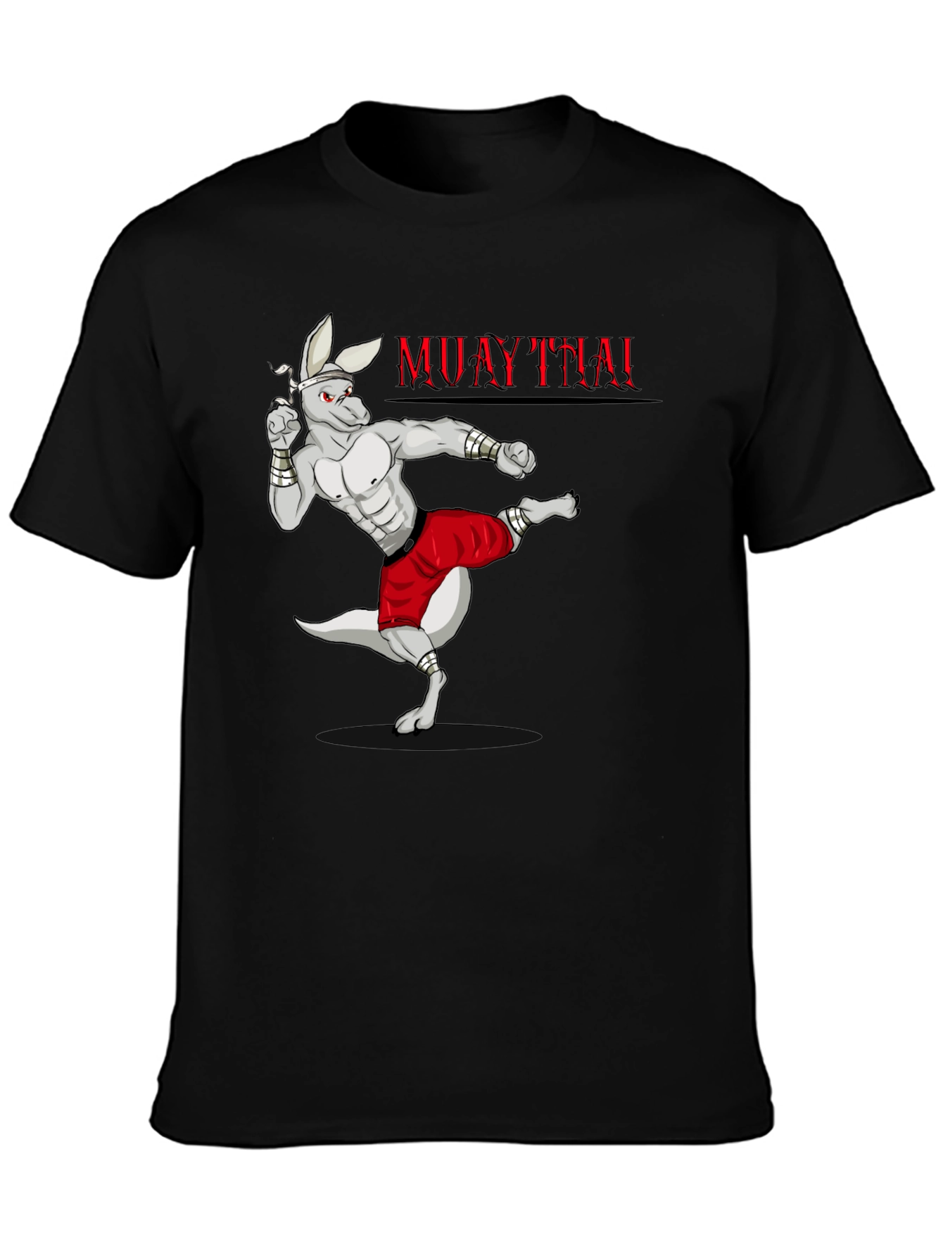 Black Muay Thai Kangaroo Graphic T-Shirt view 3