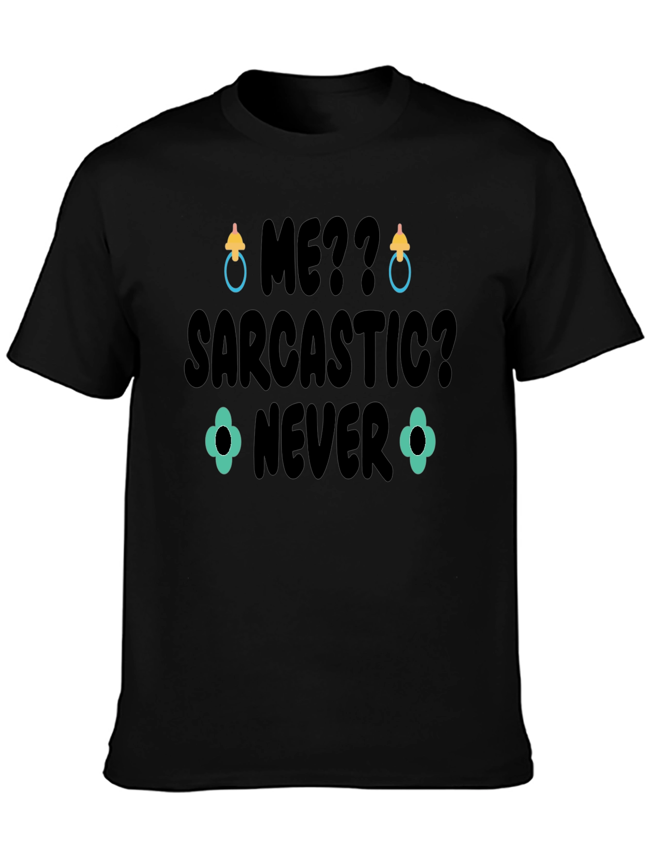 Black Sarcastic? Never Black Graphic T-Shirt view 3