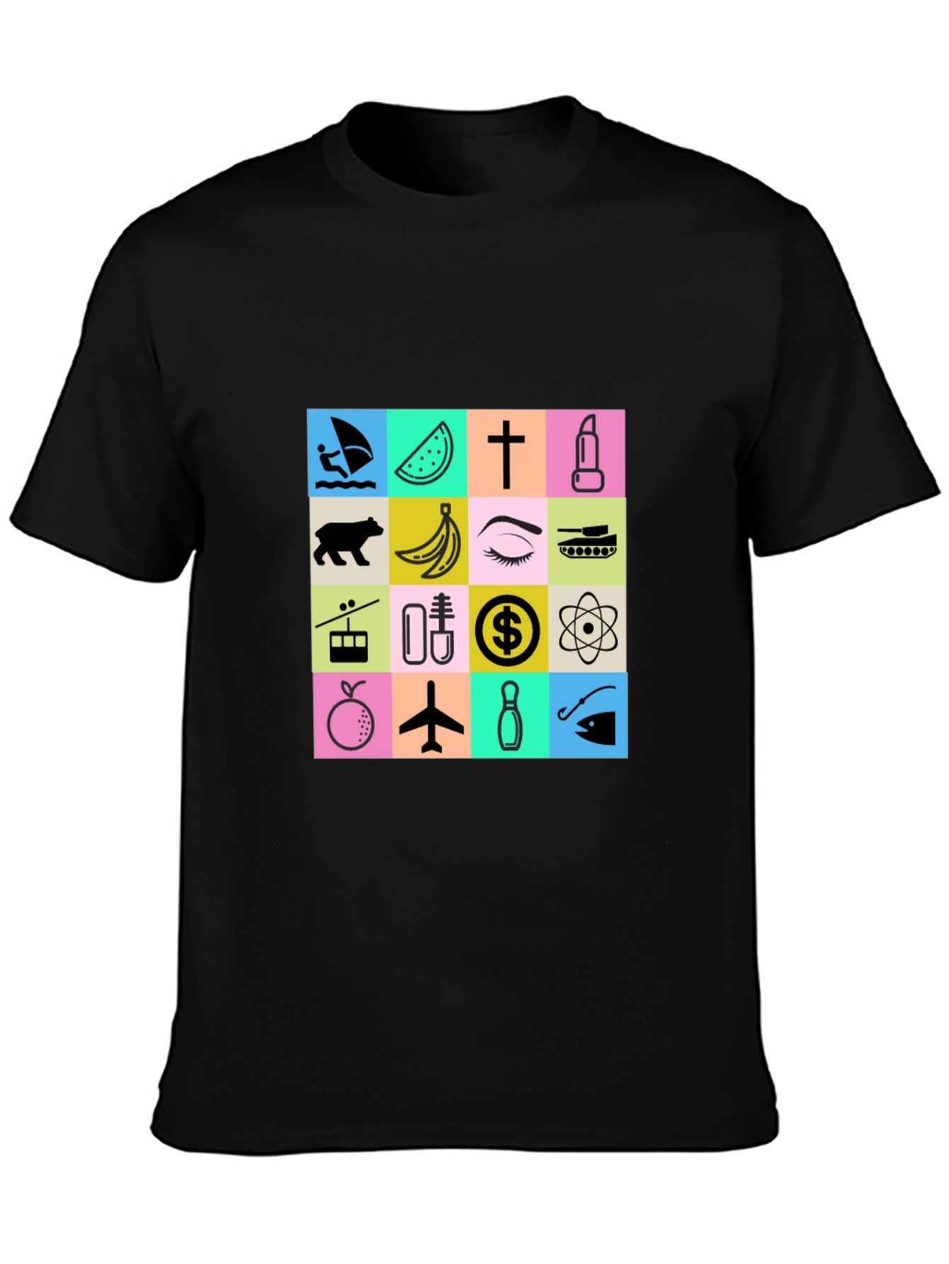 Black Funky Graphic Print T-Shirt view 3