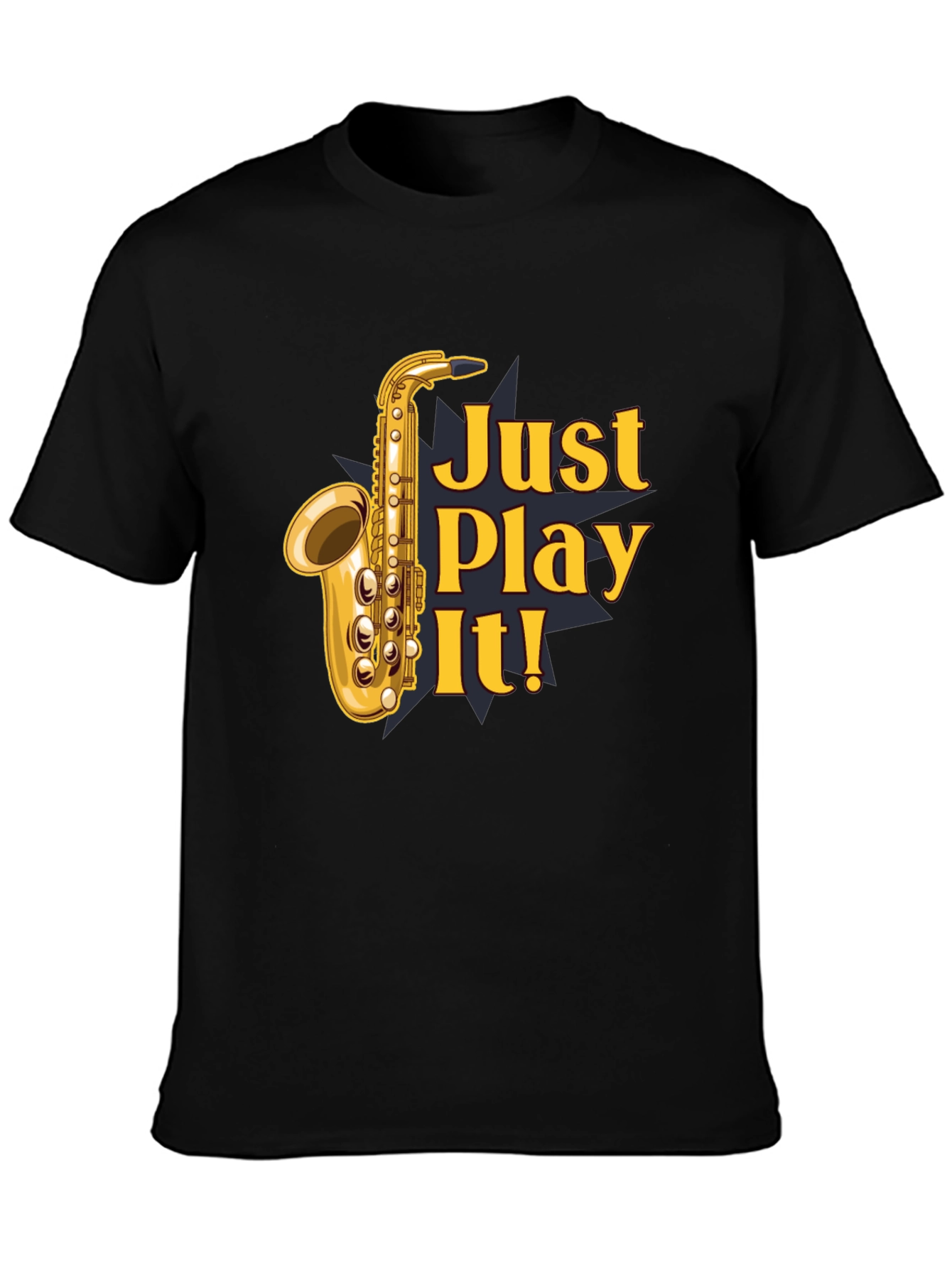 Black Just Play It! Saxophone Graphic T-Shirt - Black view 3