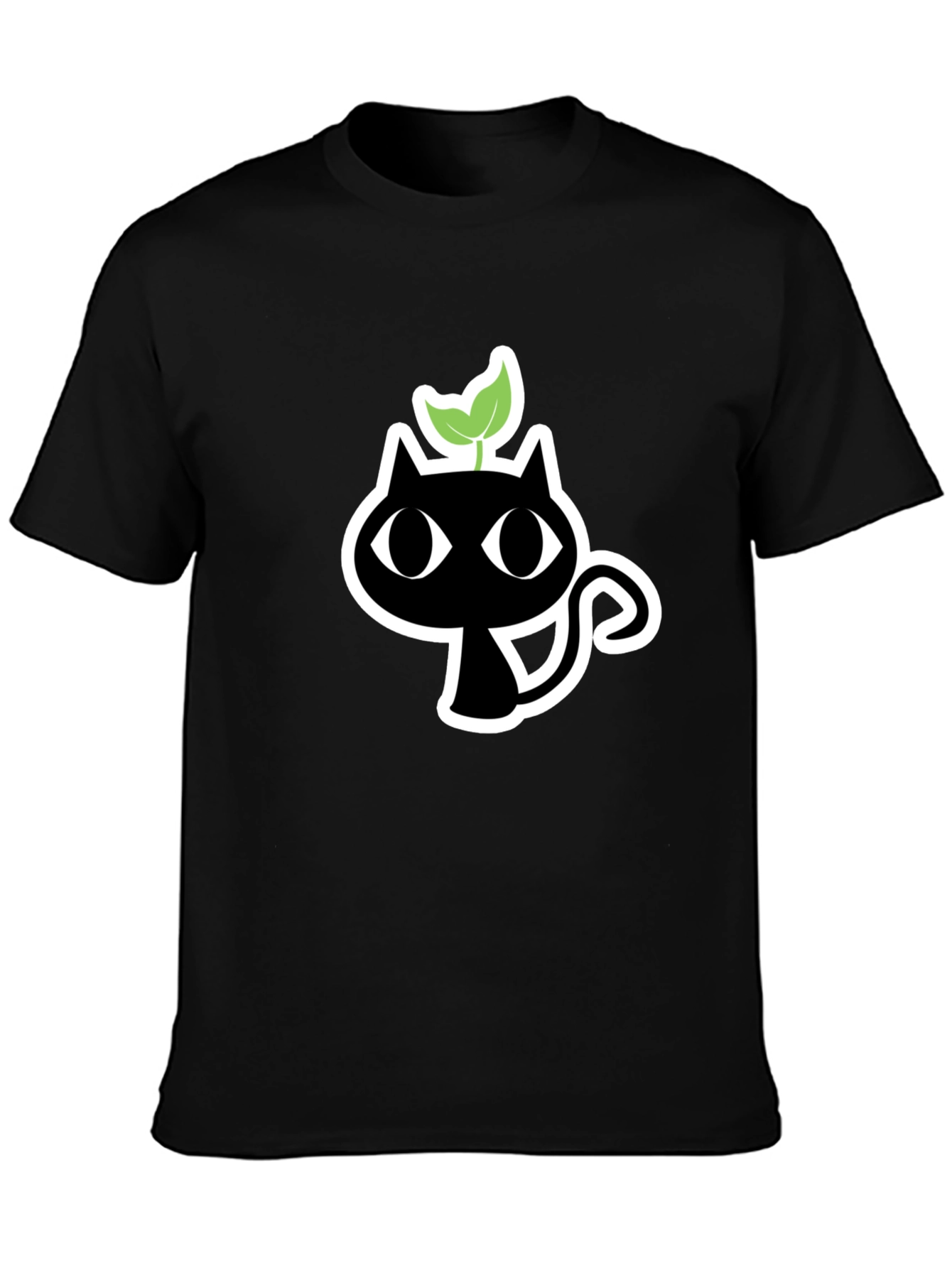 Black Black Cat Plant T-Shirt - Unique Graphic Tee view 3
